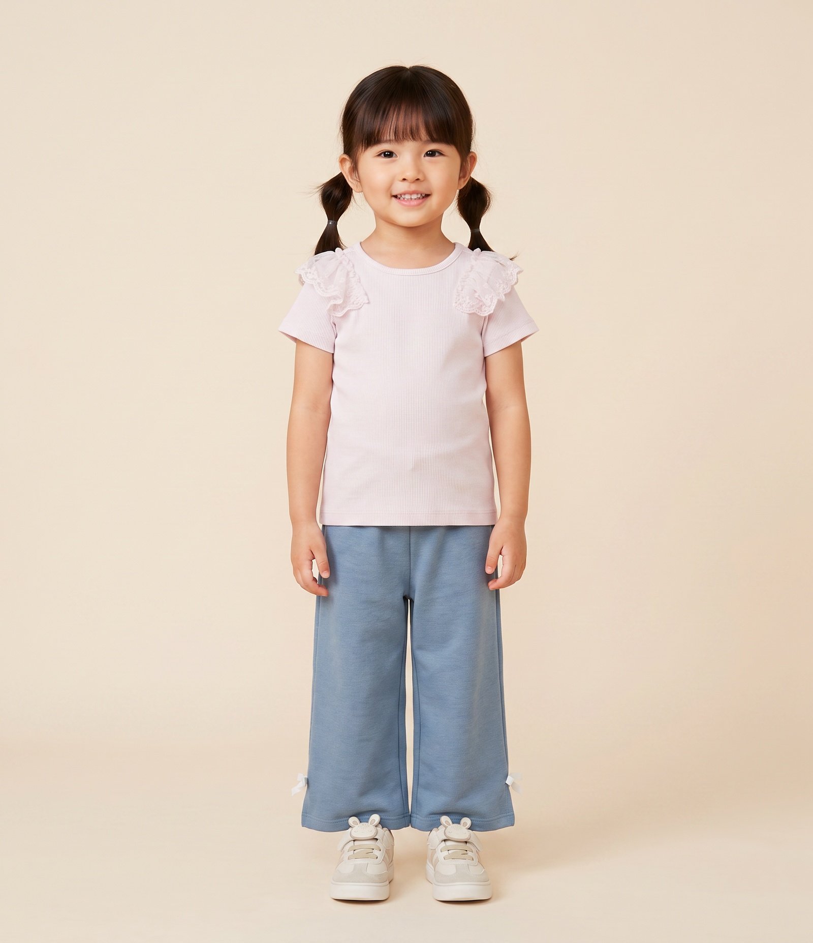 Camiseta Infantil em Ribana com Tule e Paetê - Tam 1 a 6 Anos Rosa 1