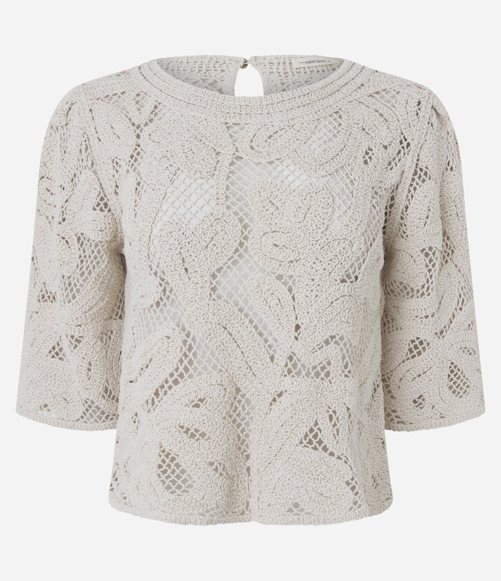Blusa Regular em Crochê Cinza 5