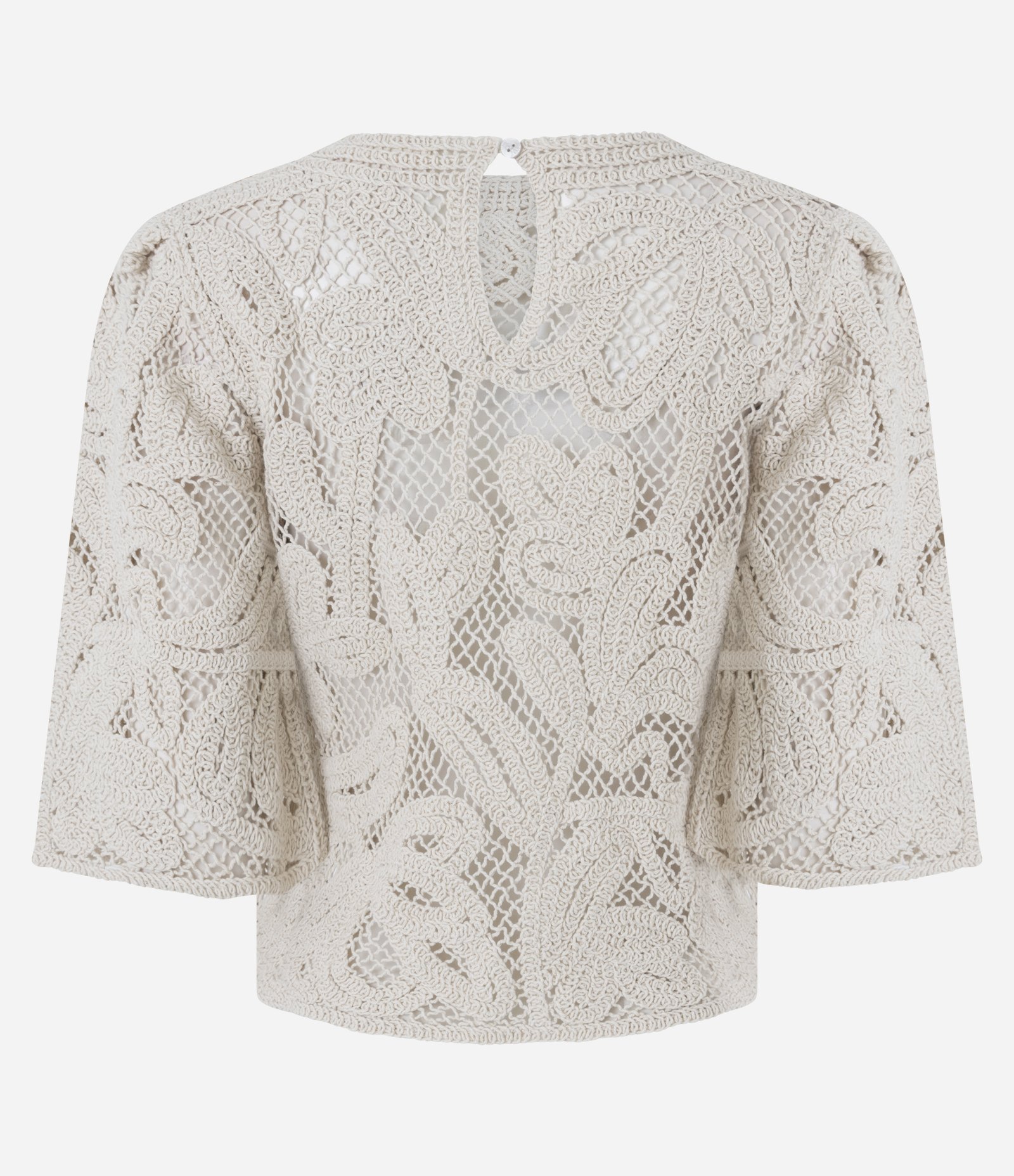 Blusa Regular em Crochê Cinza 7