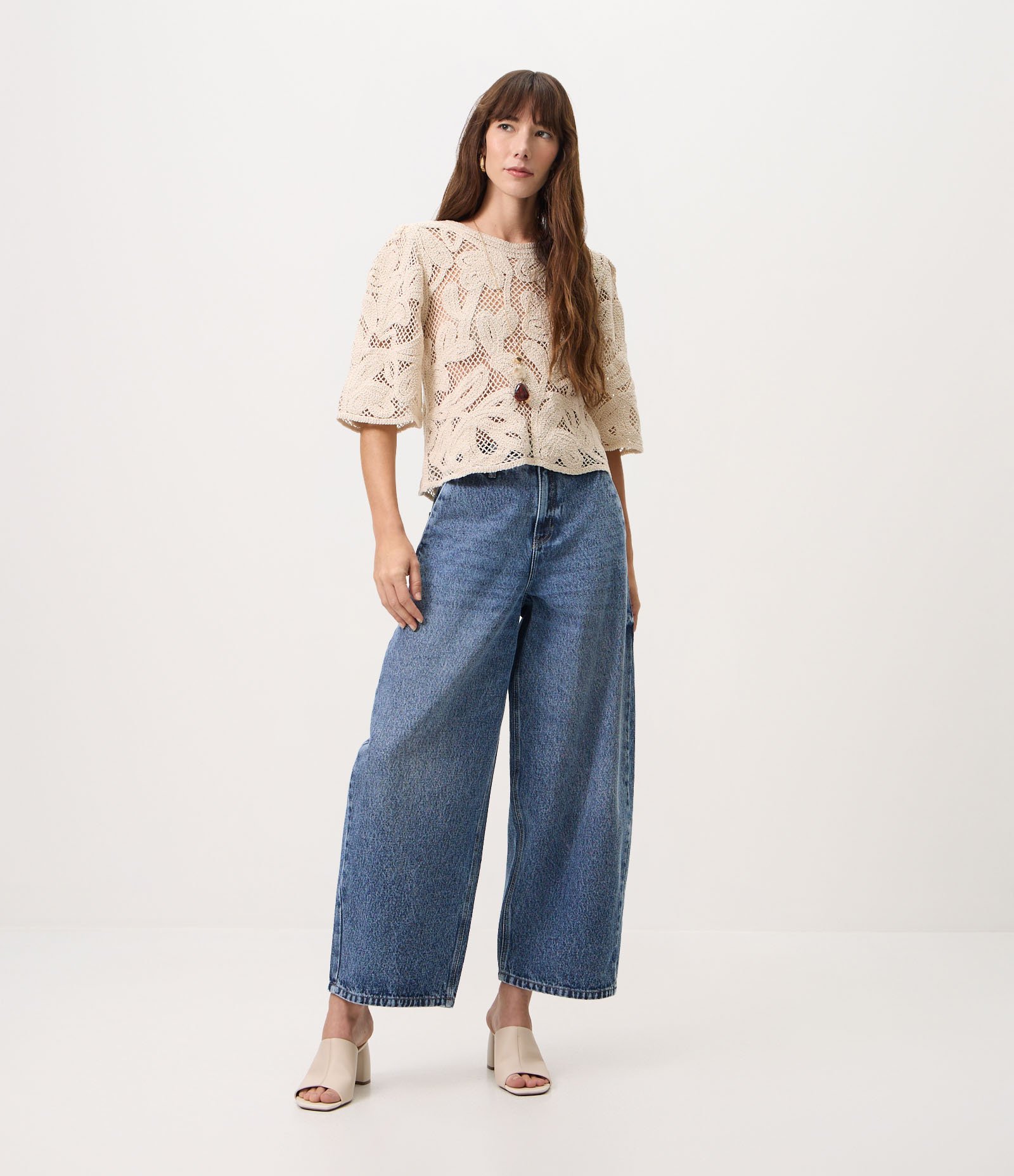 Blusa Regular em Crochê Cinza 2