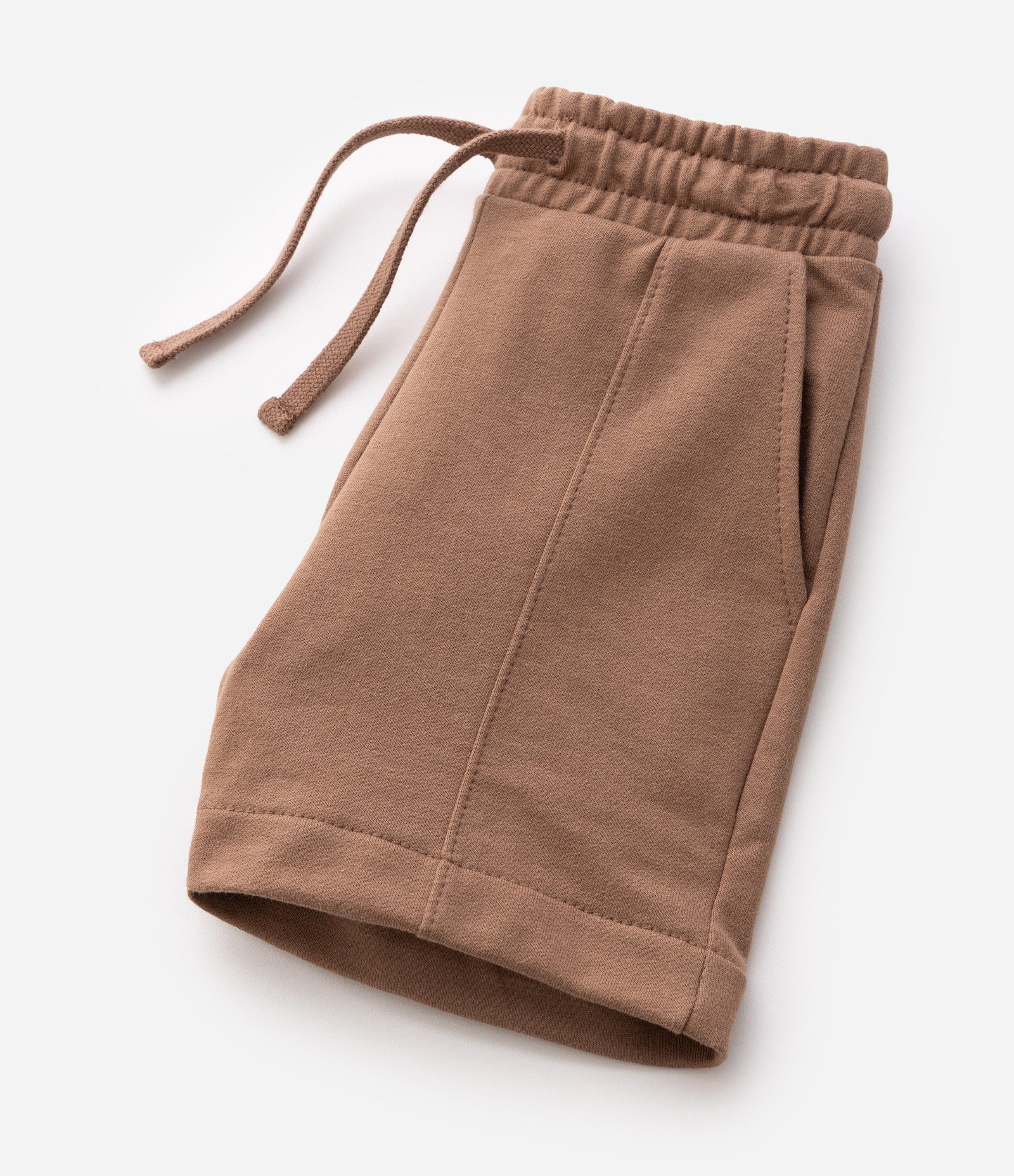 Bermuda Infantil em Cotton com Cordão e Bolsos - Tam 1 a 6 Anos Marrom 5