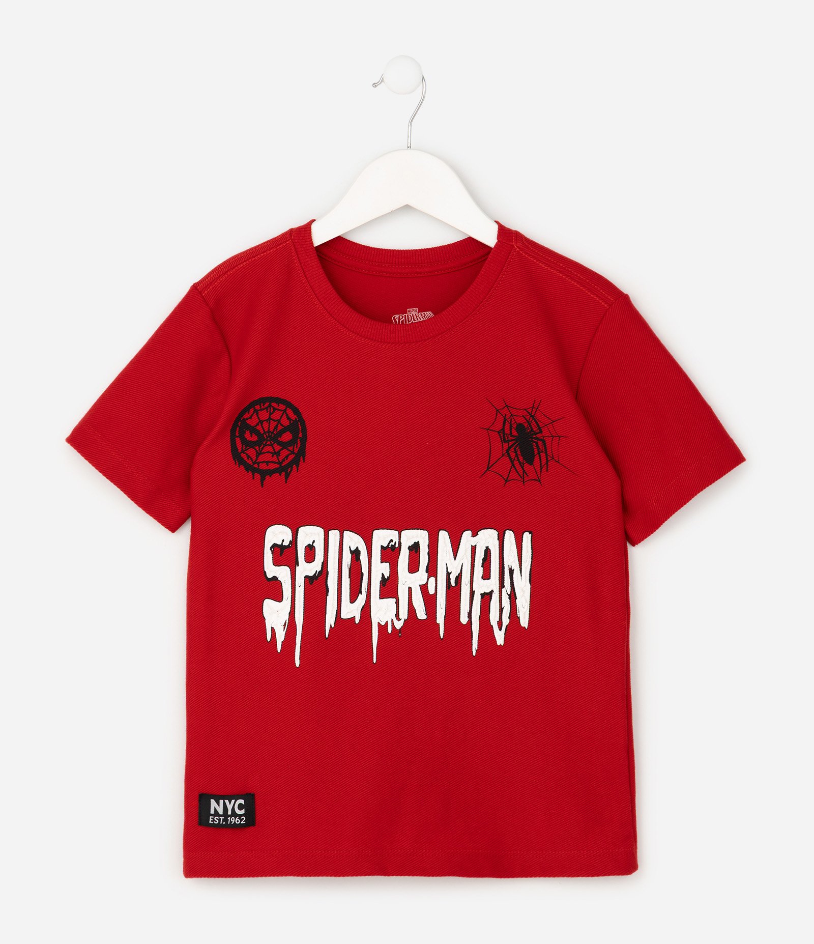 Camiseta Infantil Spider-Man com Lettering em Relevo – Tam 4 a 12 Anos Vermelho 1