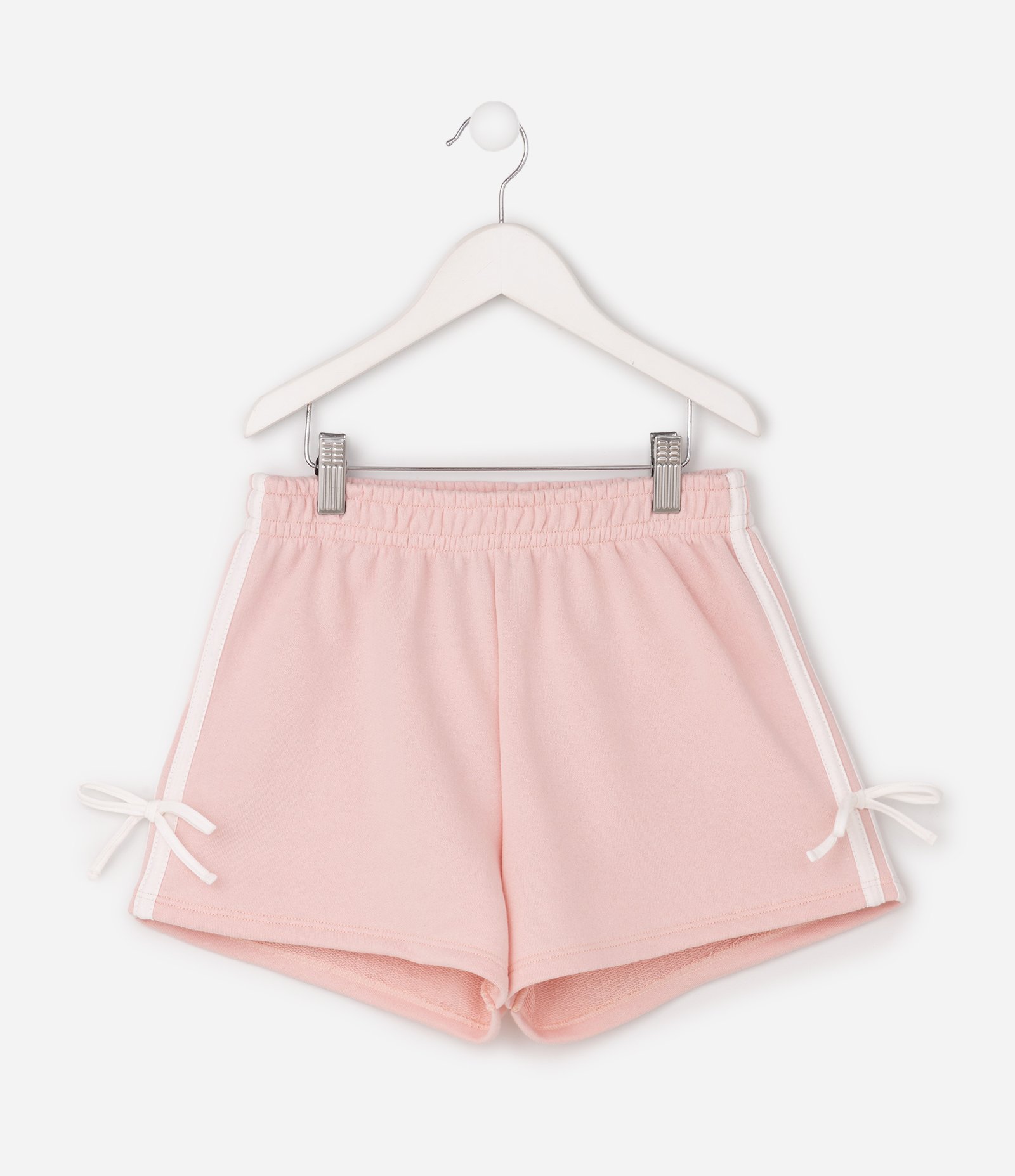 Short Infantil Moletom com Listra Lateral – Tam 5 a 14 Anos Rosa 2