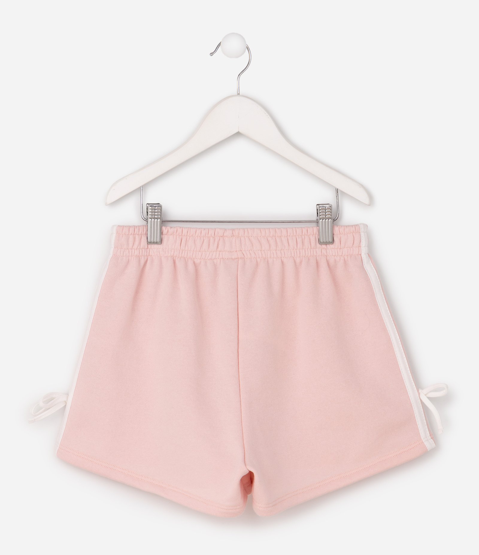 Short Infantil Moletom com Listra Lateral – Tam 5 a 14 Anos Rosa 3