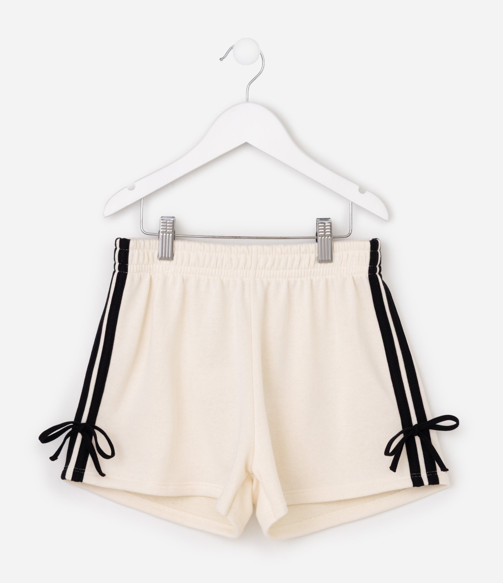 Short Infantil Moletom com Listra Lateral – Tam 5 a 14 Anos Bege 4