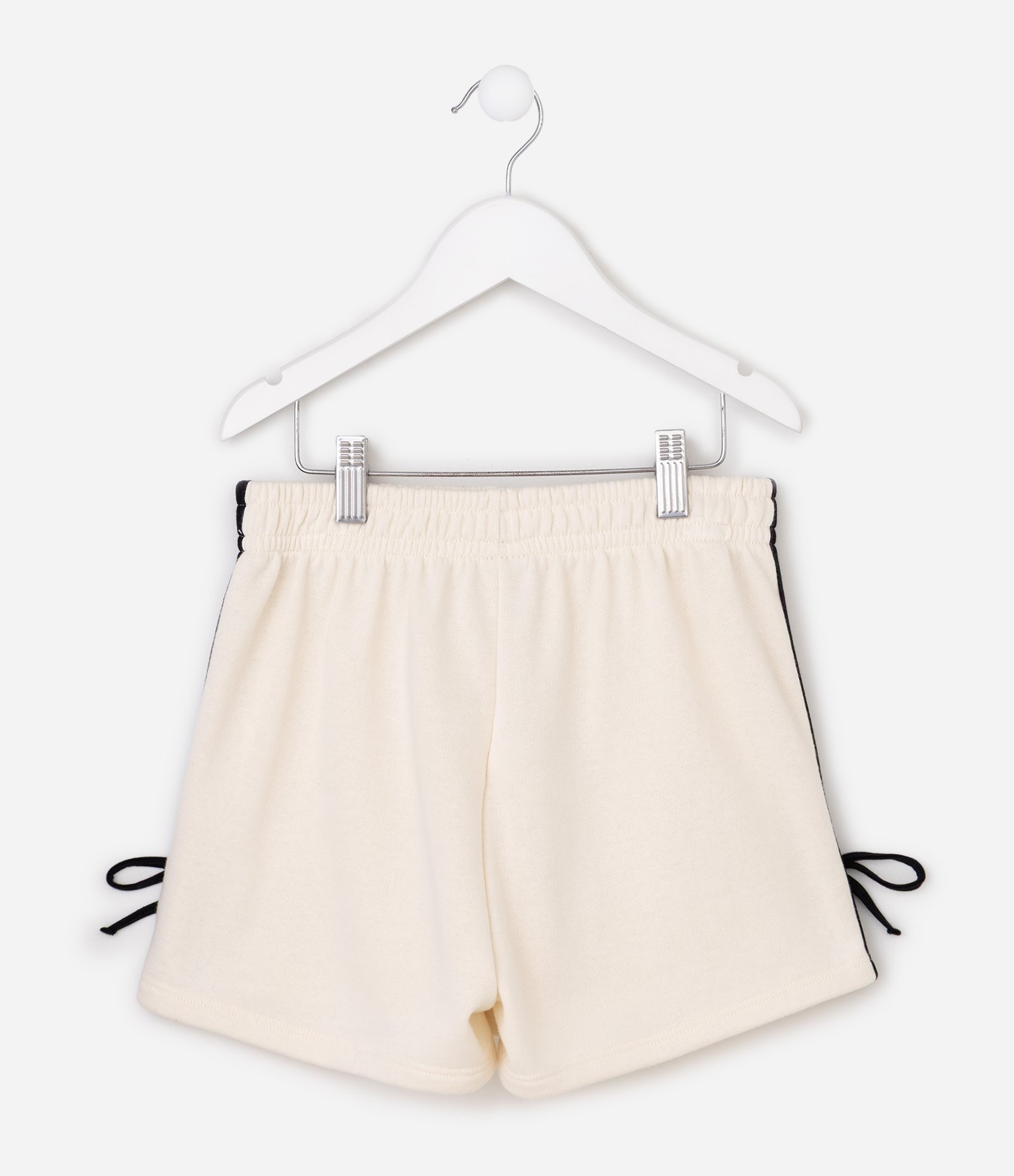 Short Infantil Moletom com Listra Lateral – Tam 5 a 14 Anos Bege 5