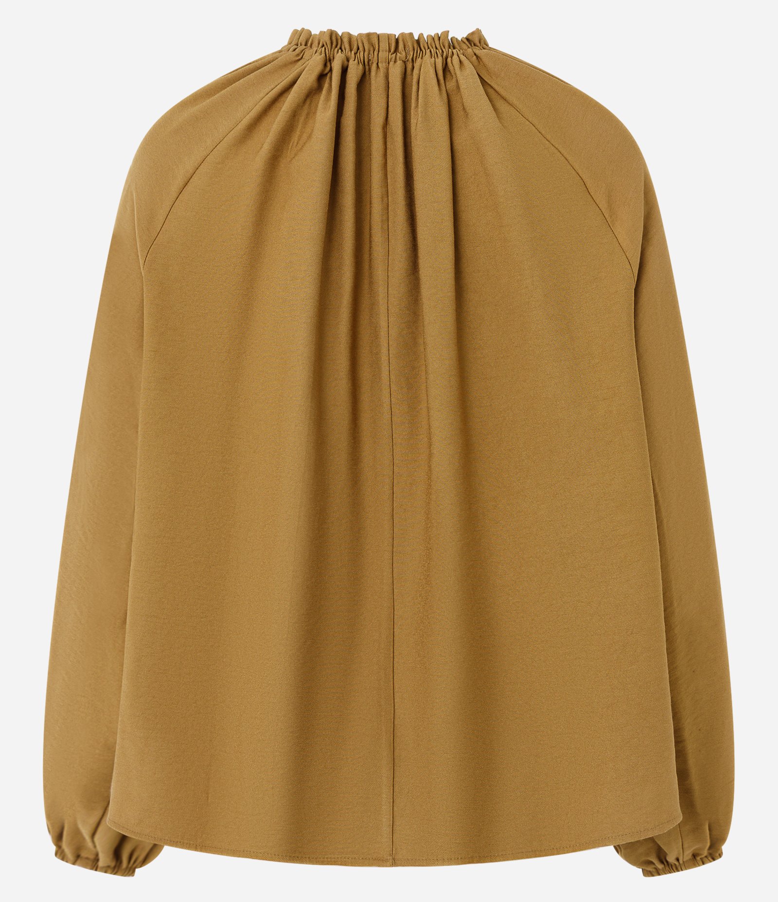 Blusa em Viscose com Mangas Amplas e Amarração no Decote Bege 6