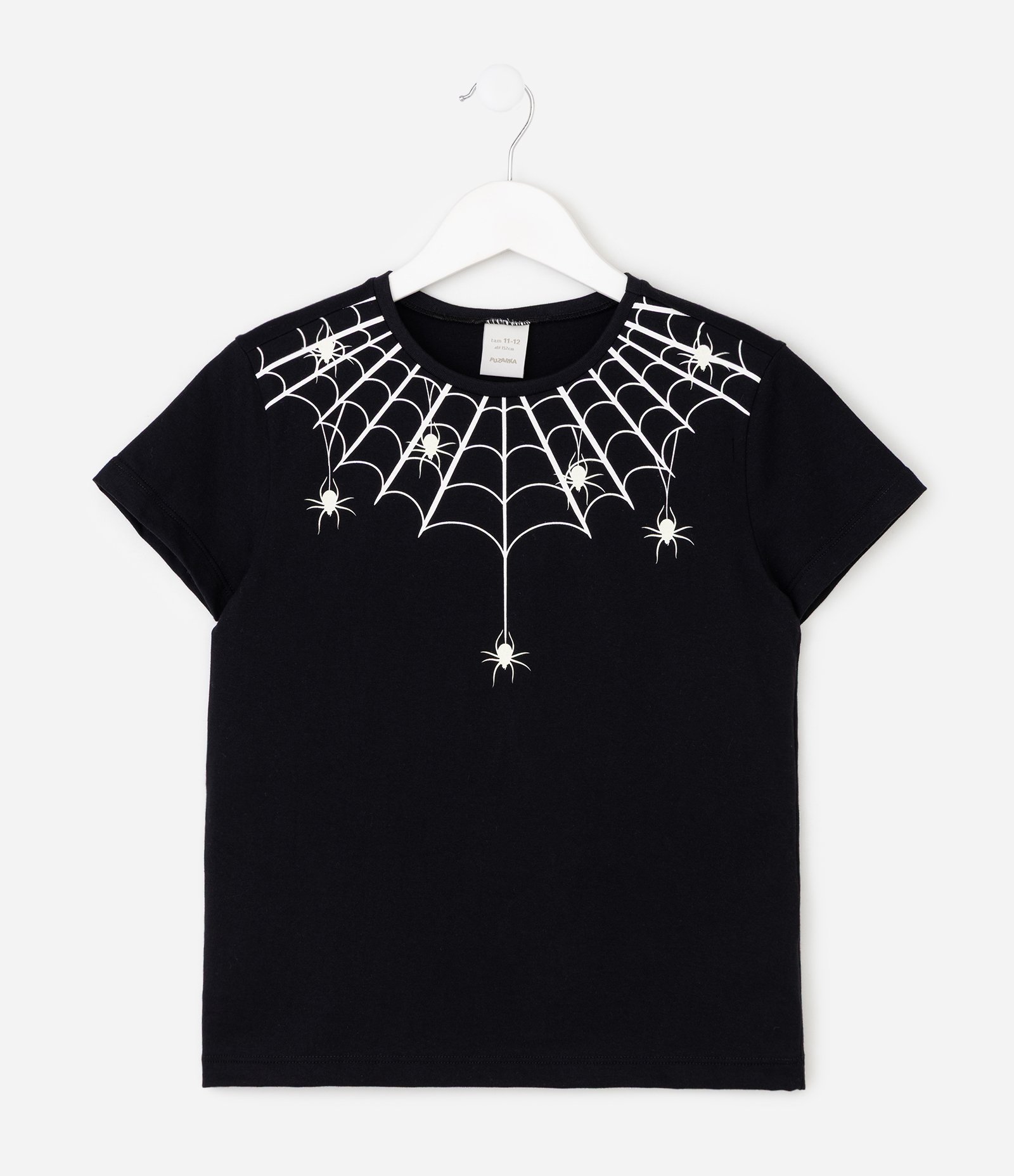 Camiseta Infantil Em Algodão Halloween Teia de Aranha - Tam 5 a 16 Anos Preto 3
