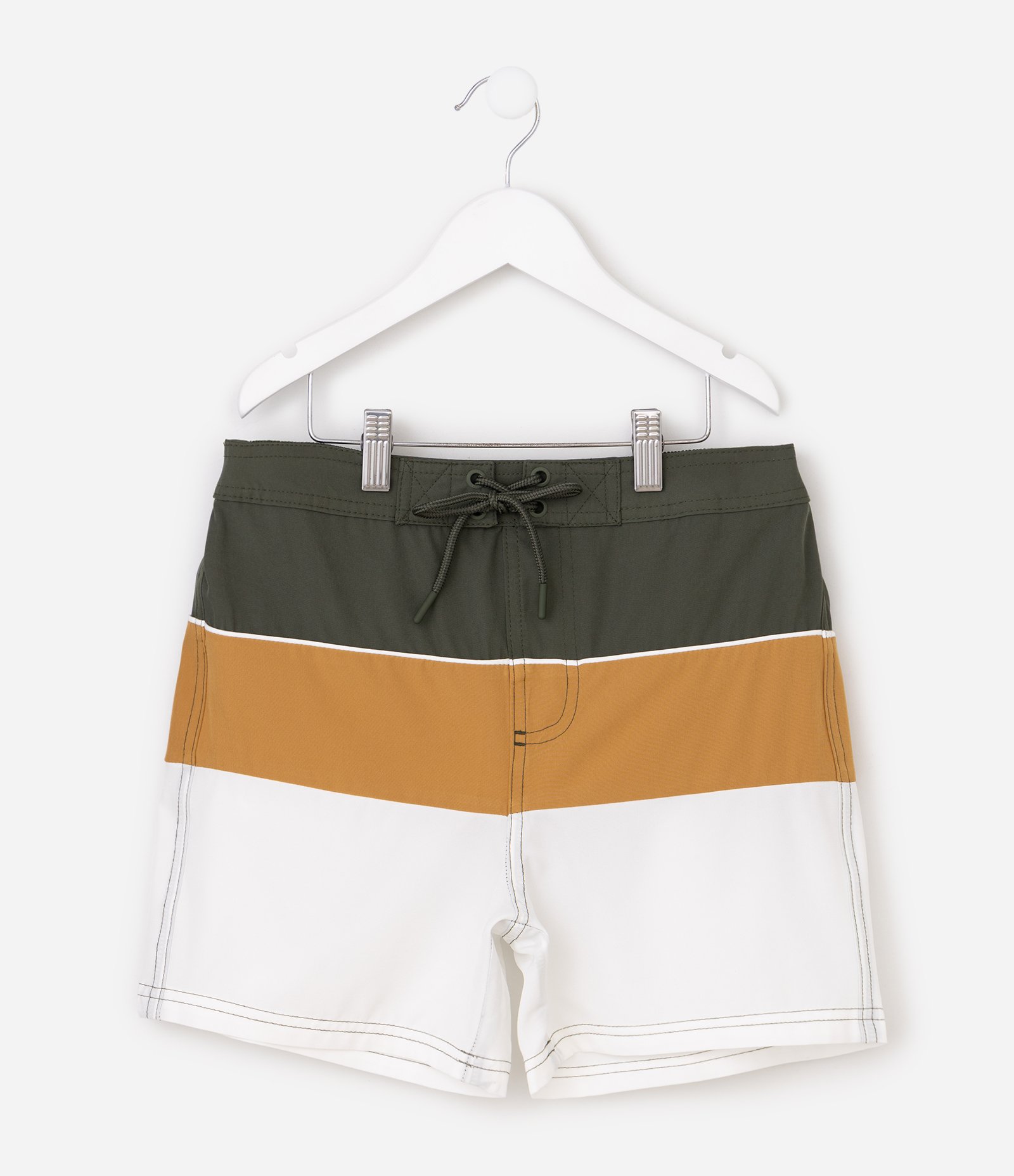 Bermuda Banho Infantil Color Block com Cordão Ajustável - Tam 5 a 16 Anos Multicores 1
