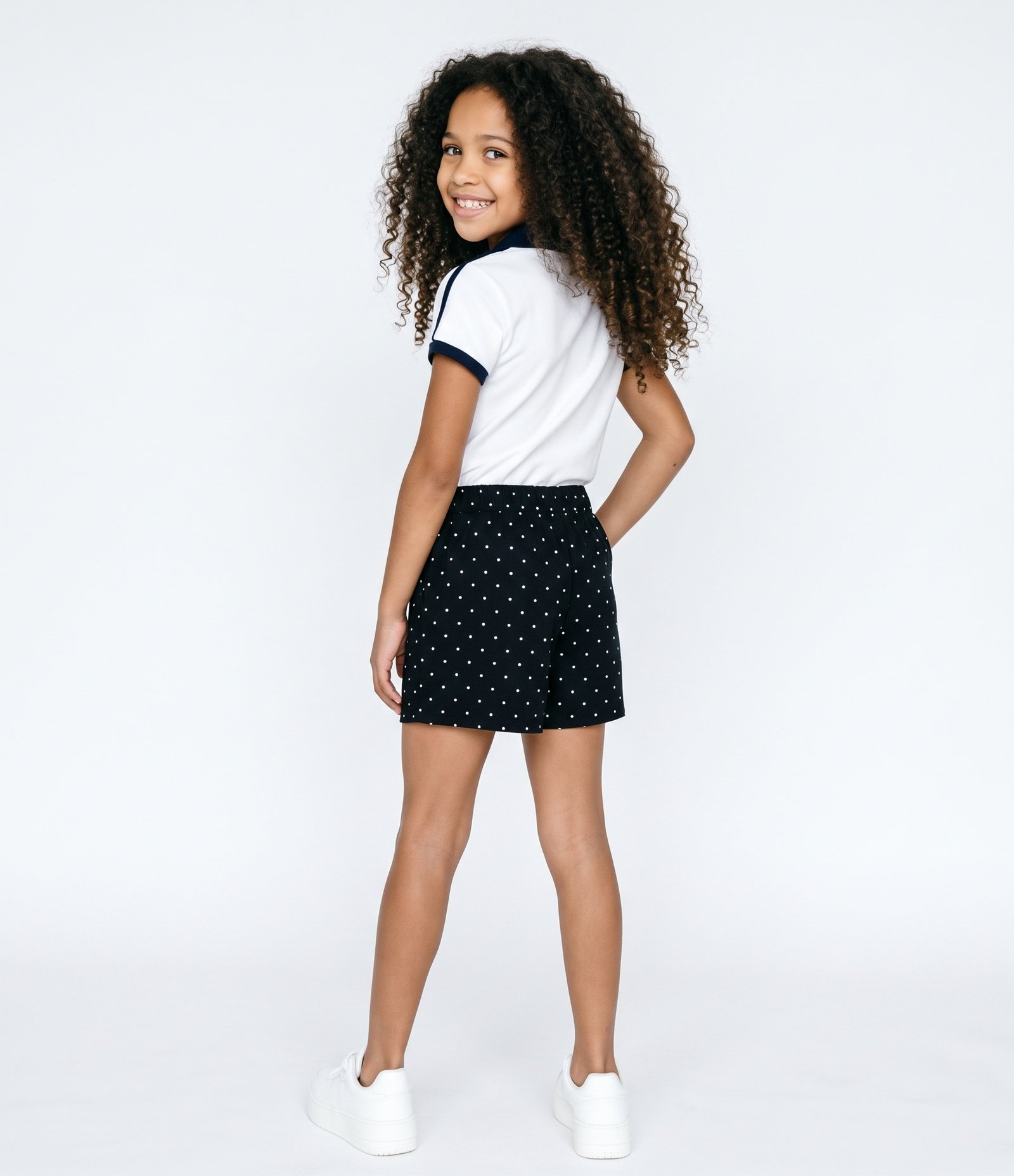 Blusa Infantil Em Cotton College Com Listras laterais - Tam 5 a 16 Anos Branco 7