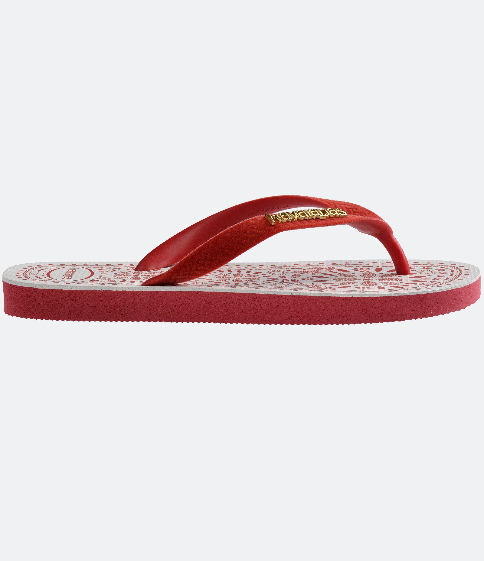 Chinelo Top Havaianas Bordado Com Cabedal Vermelho 3