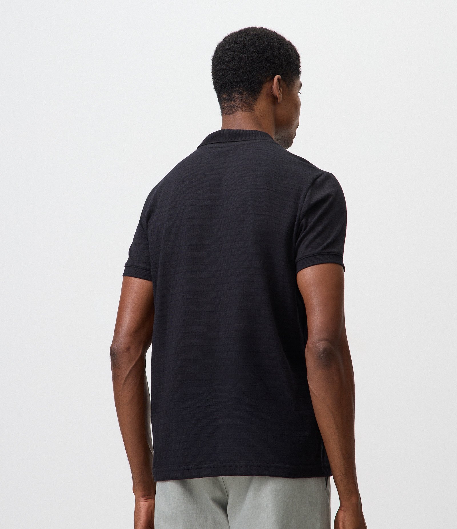 Polo com Textura Horizontal Preto 4