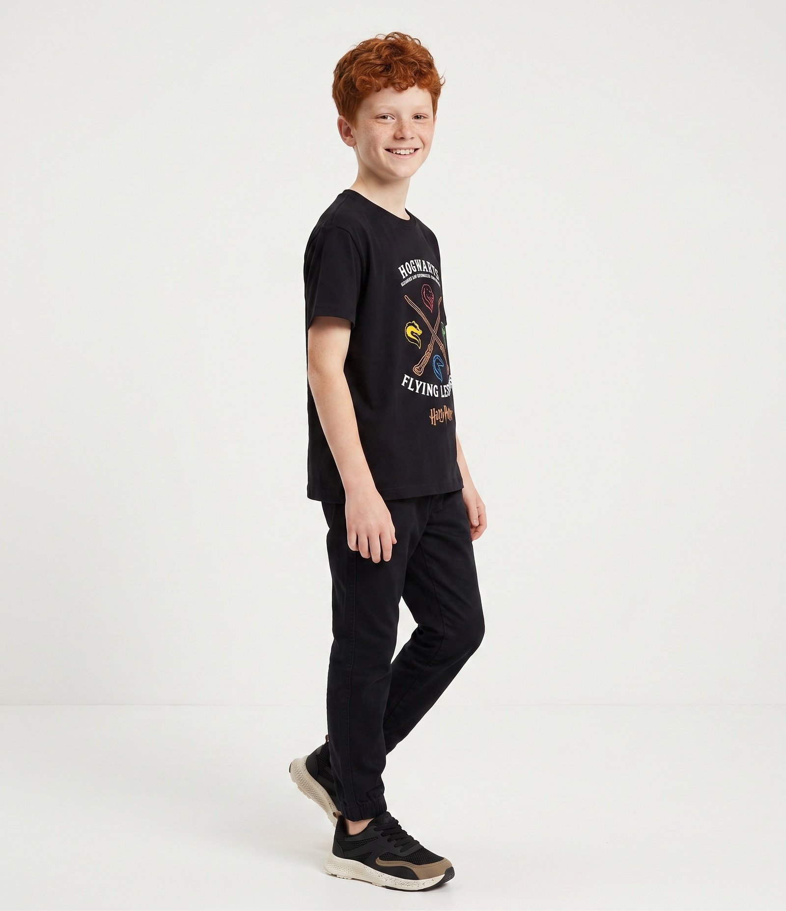 Camiseta em Algodão Harry Potter Flying Lessons - Tam 5 a 14 Anos Preto 2