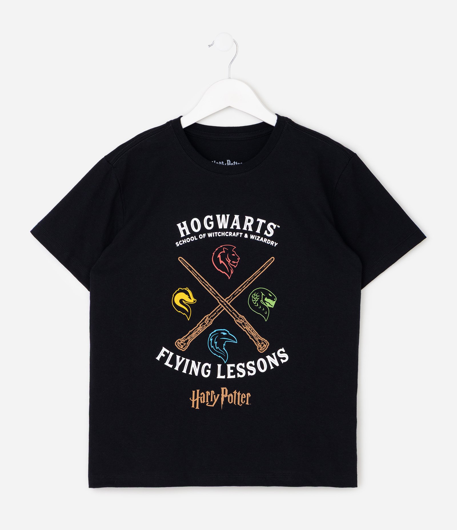 Camiseta em Algodão Harry Potter Flying Lessons - Tam 5 a 14 Anos Preto 1
