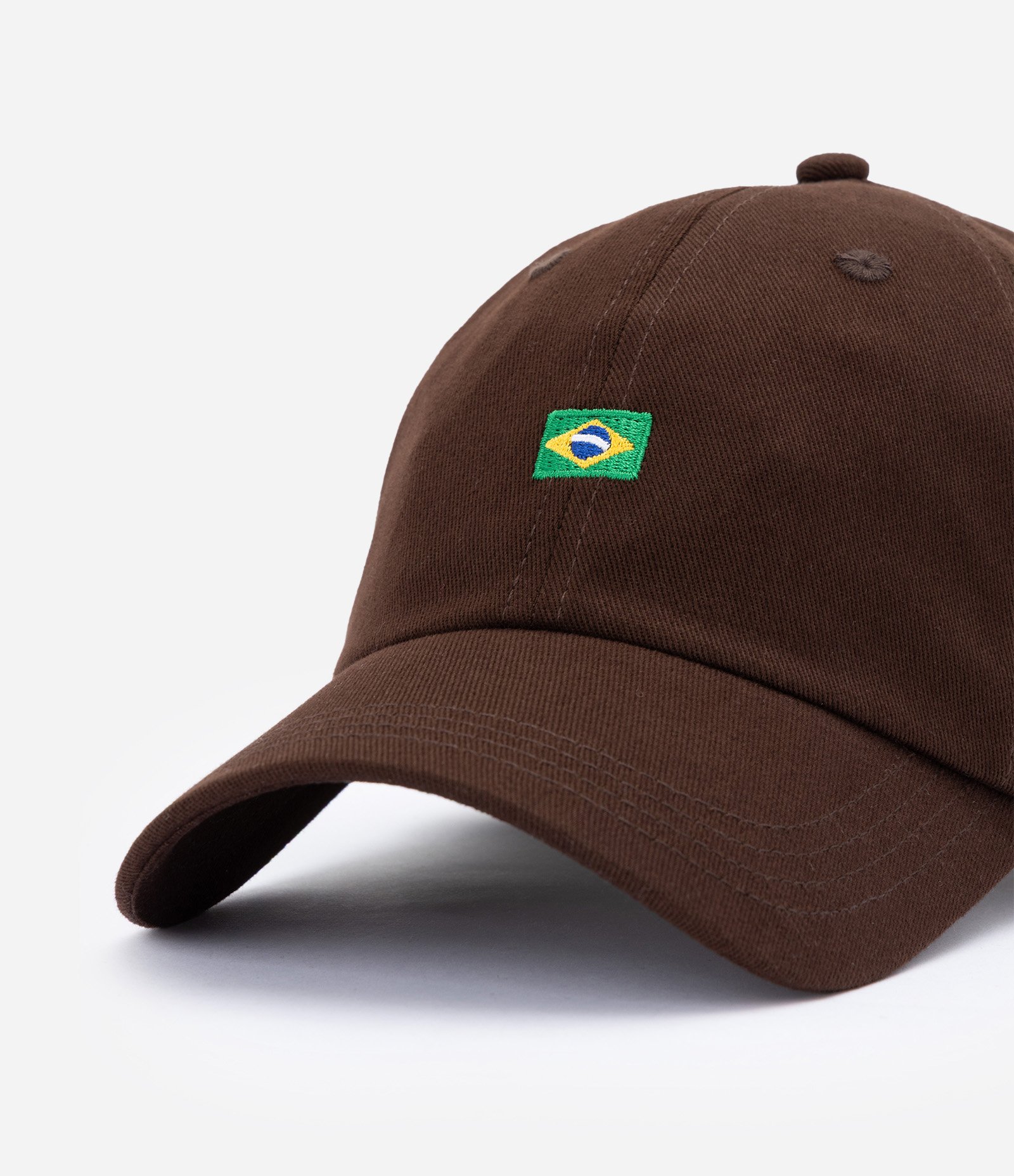 Boné Sarja com Bandeira do Brasil Bordada Marrom 4