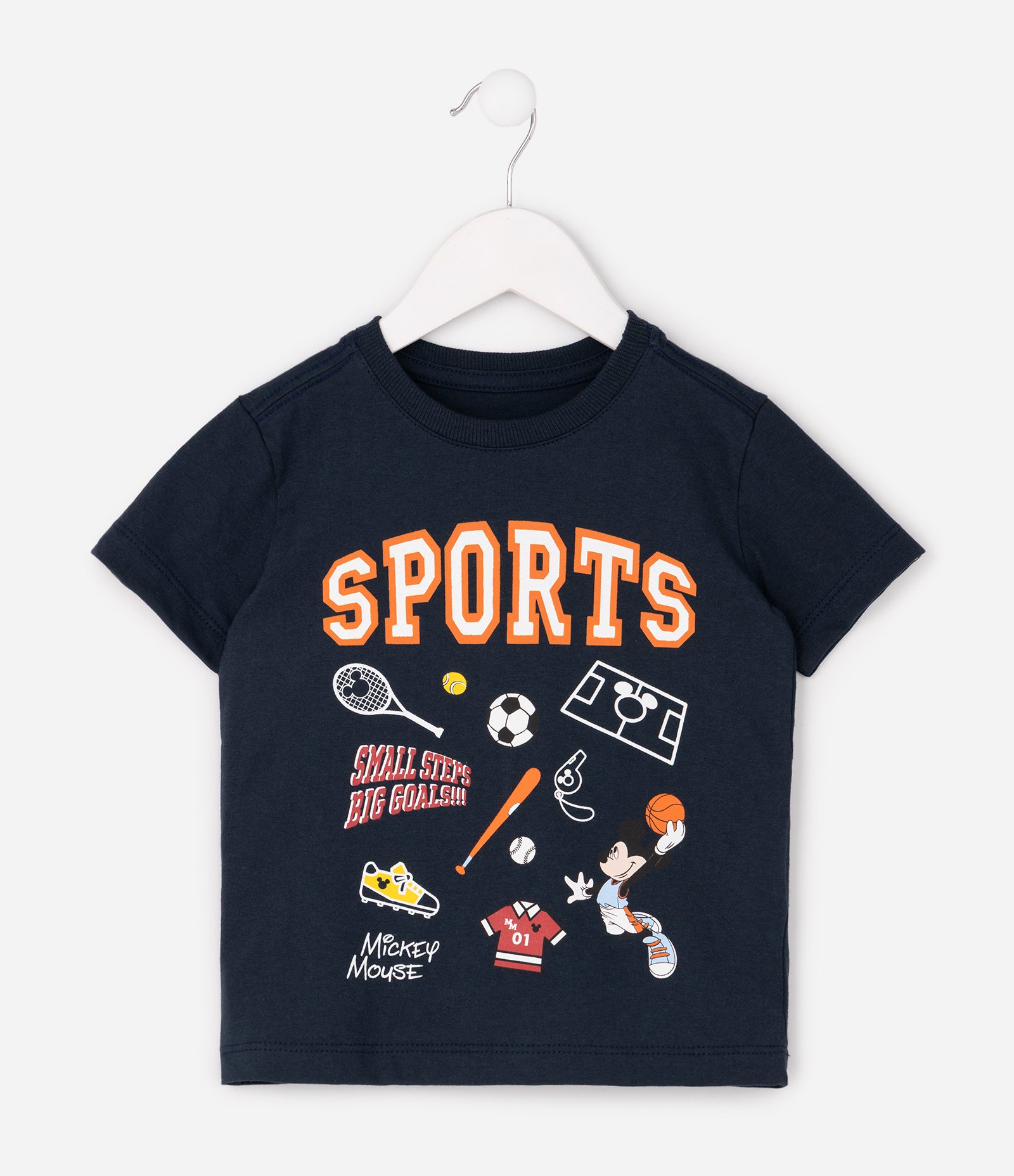 Camiseta Infantil em Algodão com Estampa Mickey Sports - Tam 2 a 6 Anos Azul 2