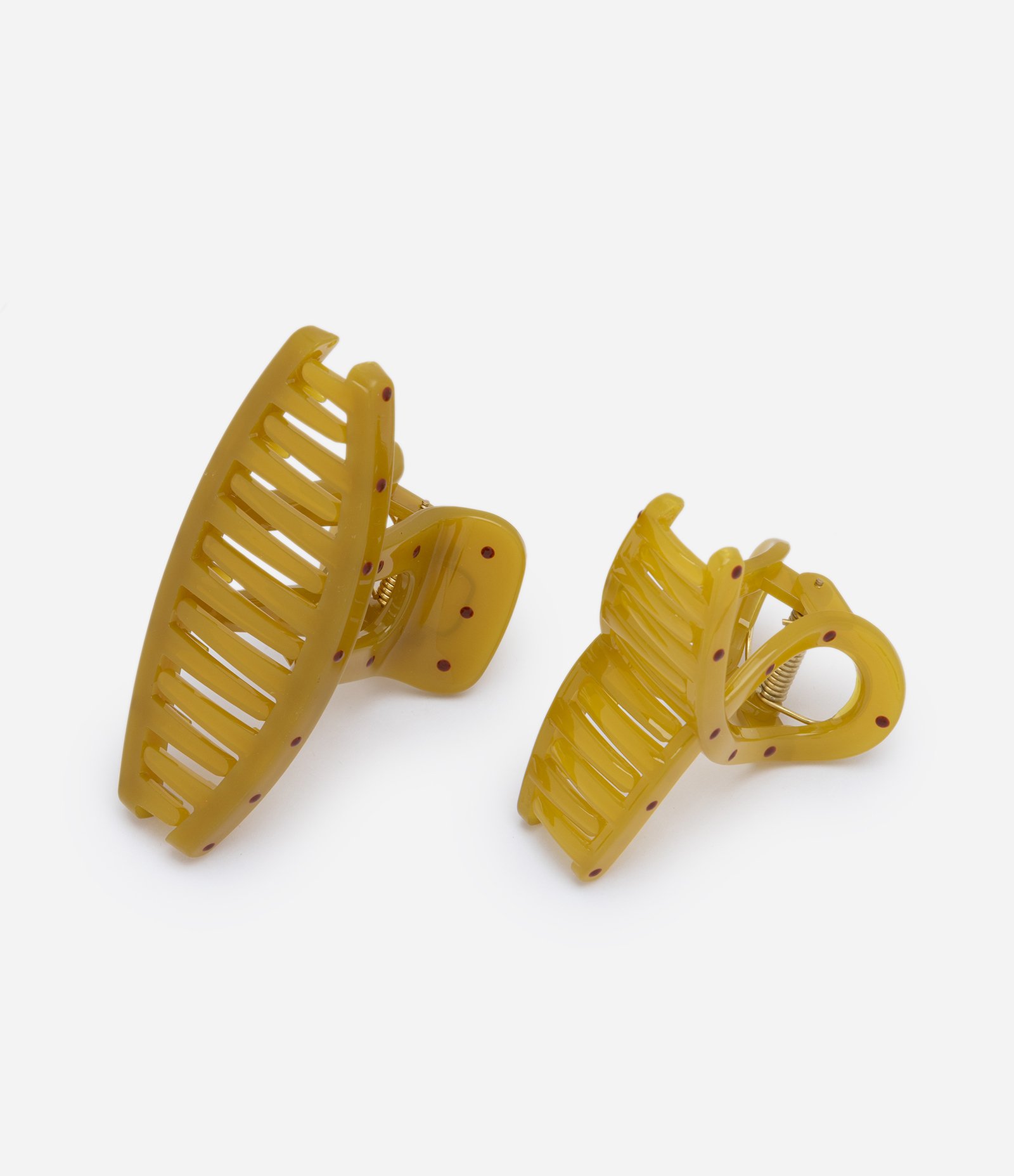 Kit de 02 Piranhas de Cabelo com Estampa Poá Verde 2