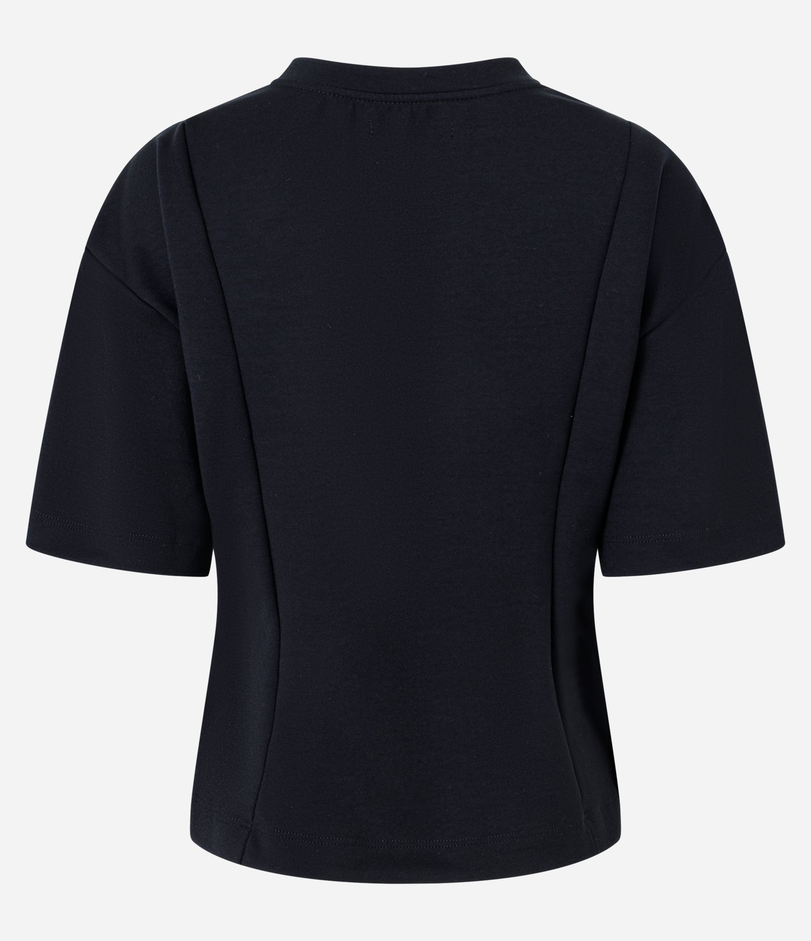 Blusa Peplum em Modal com Recortes Estruturados Preto 6