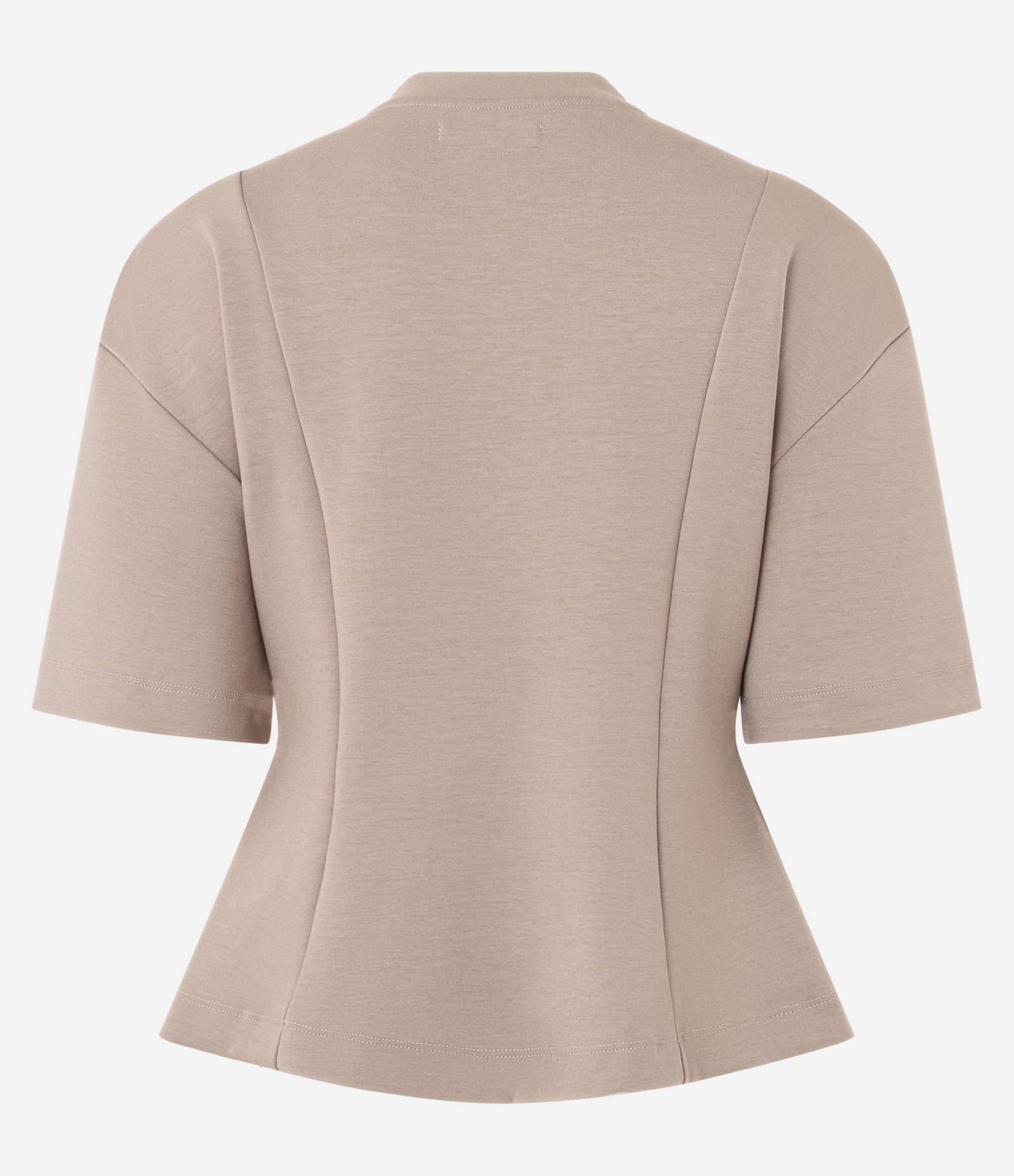 Blusa Peplum em Modal com Recortes Estruturados Bege 6