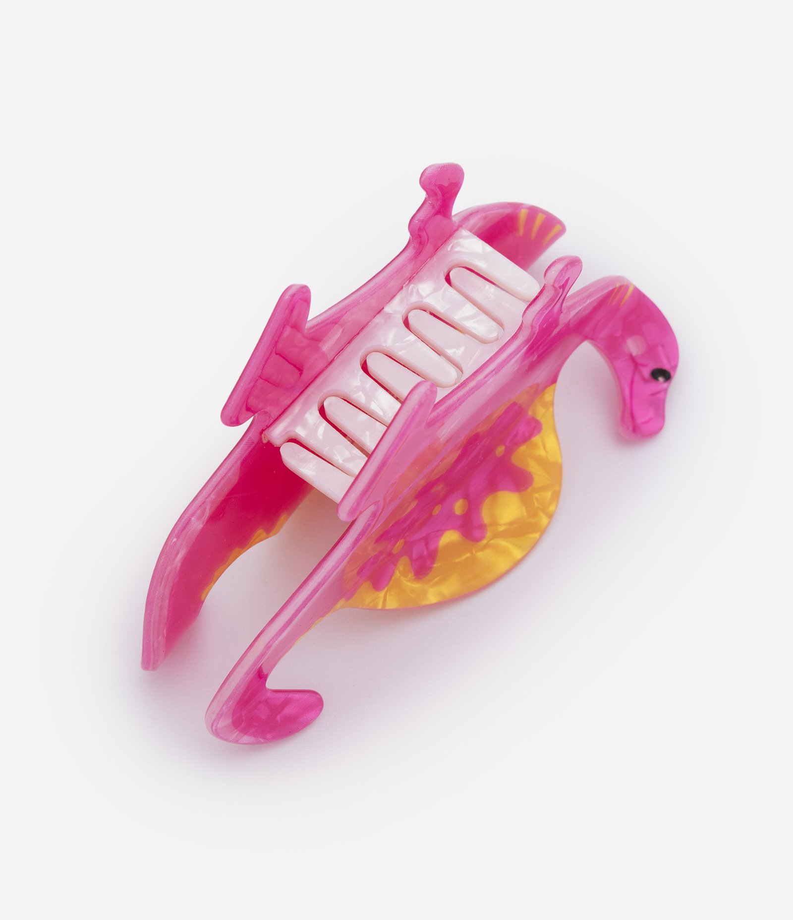 Piranha de Cabelo com Formato de Dinossauro Rosa 2