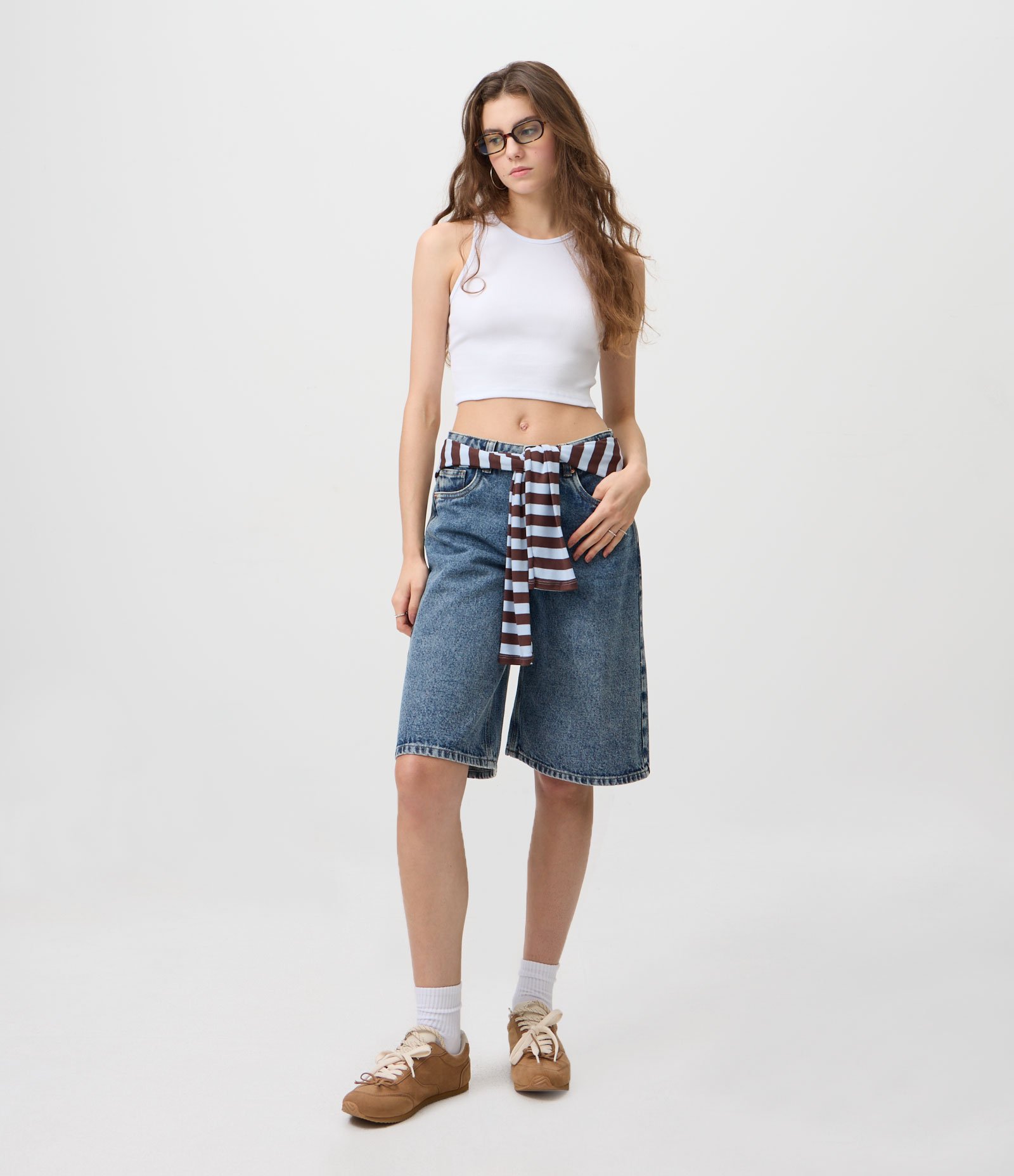 Regata Cropped Canelada Em Algodão com Gola Redonda Branco 3