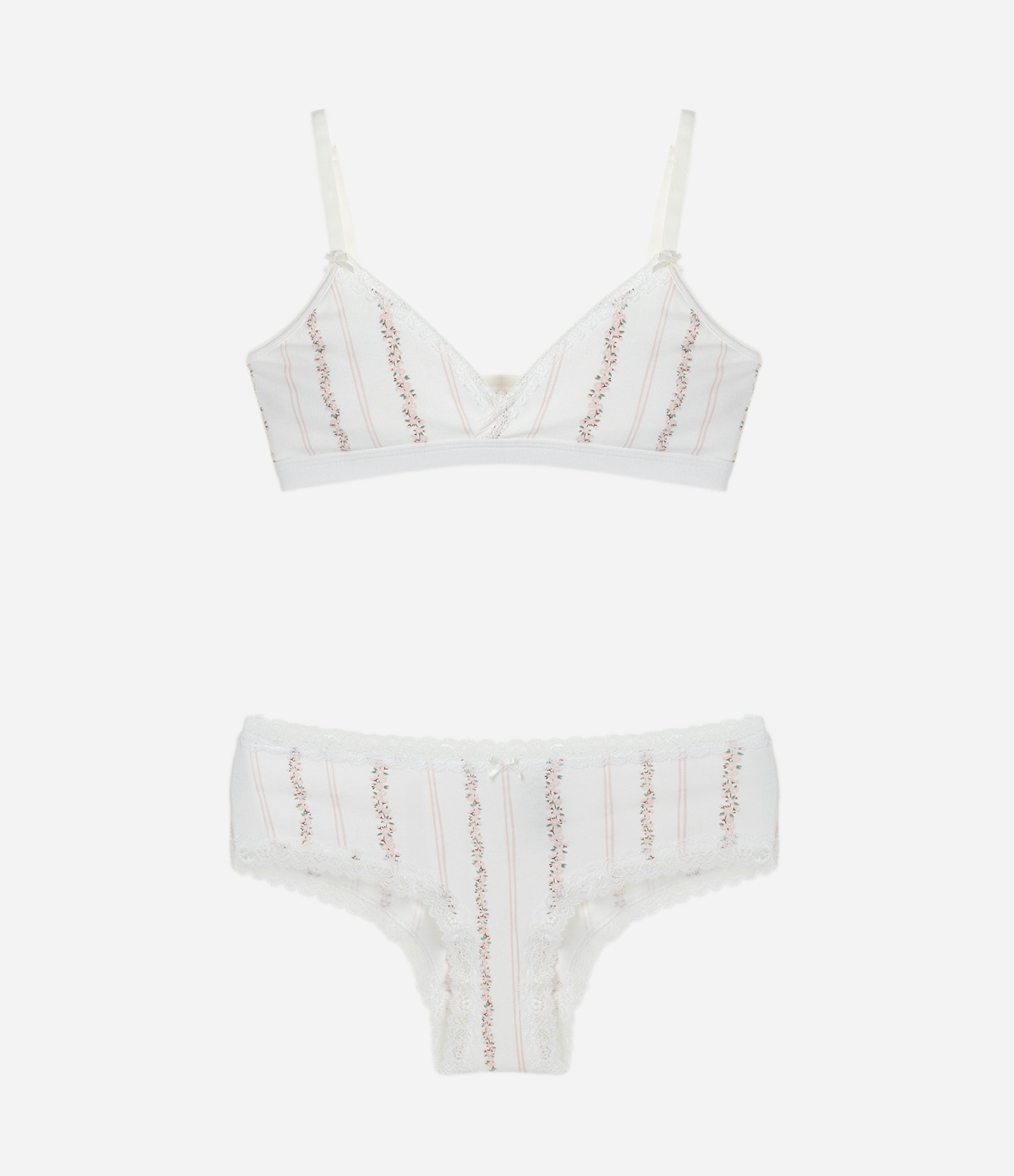 Conjunto Lingerie Sutiã e Calcinha Em Algodão Branco 1