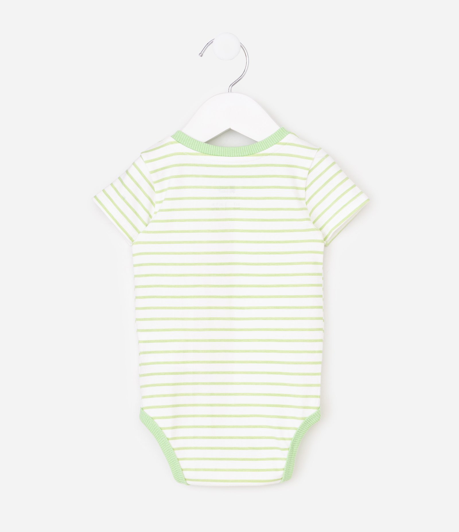 Body Bebê em Algodão Listrado com Tigre - Tam 0 a 24 Meses Verde 3