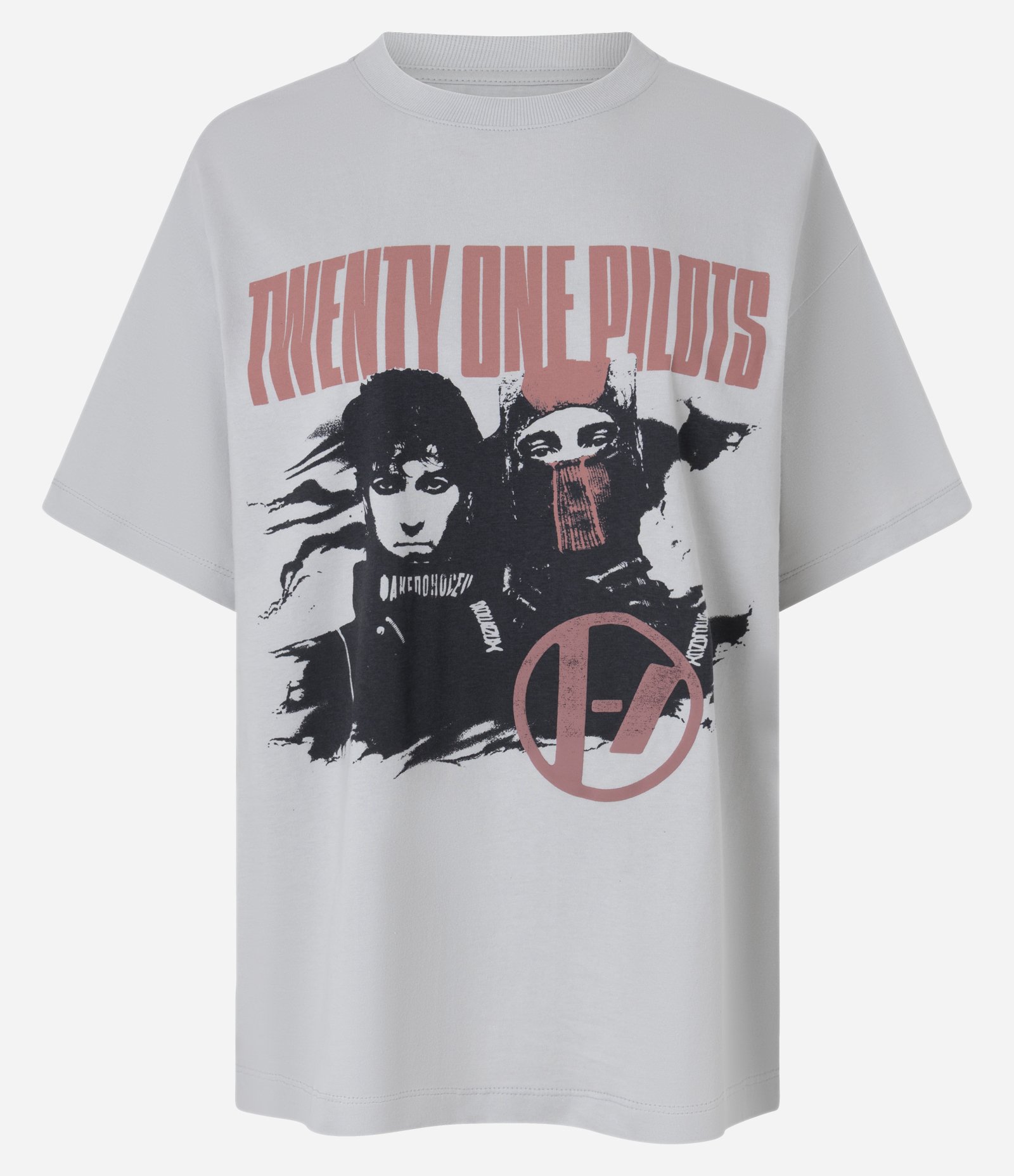 Camiseta Boxy com Estampa Twenty One Pilots em Algodão Off White 5