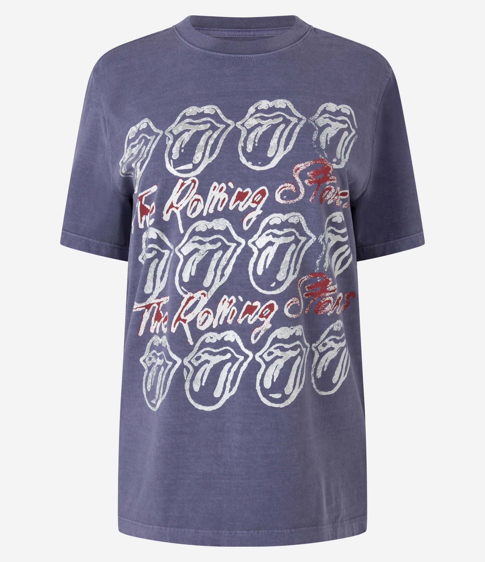 Camiseta em Algodão Rolling Stones com Foil Lilás 5
