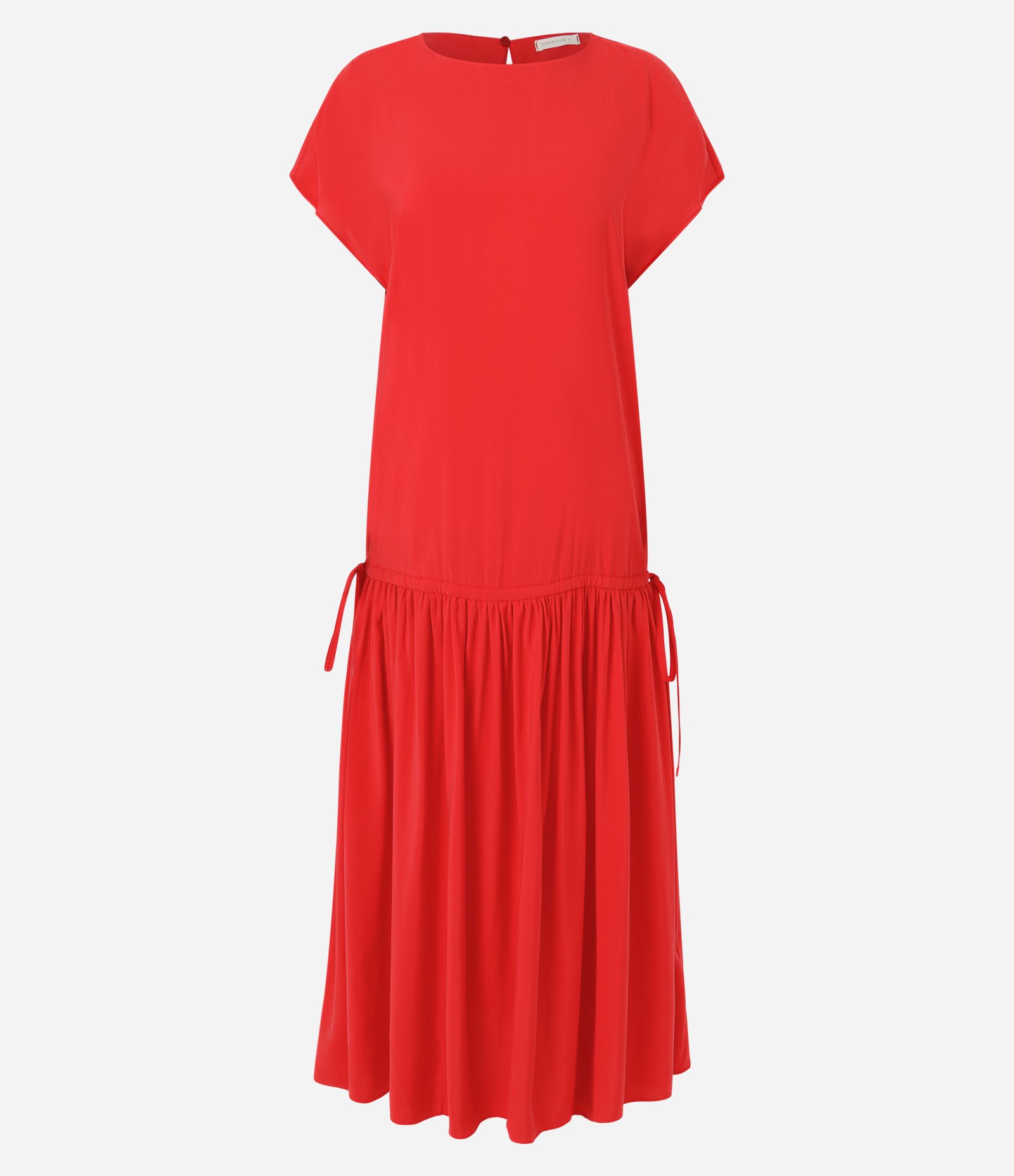 Vestido Longo em Viscose com Ajuste na Cintura Vermelho 1