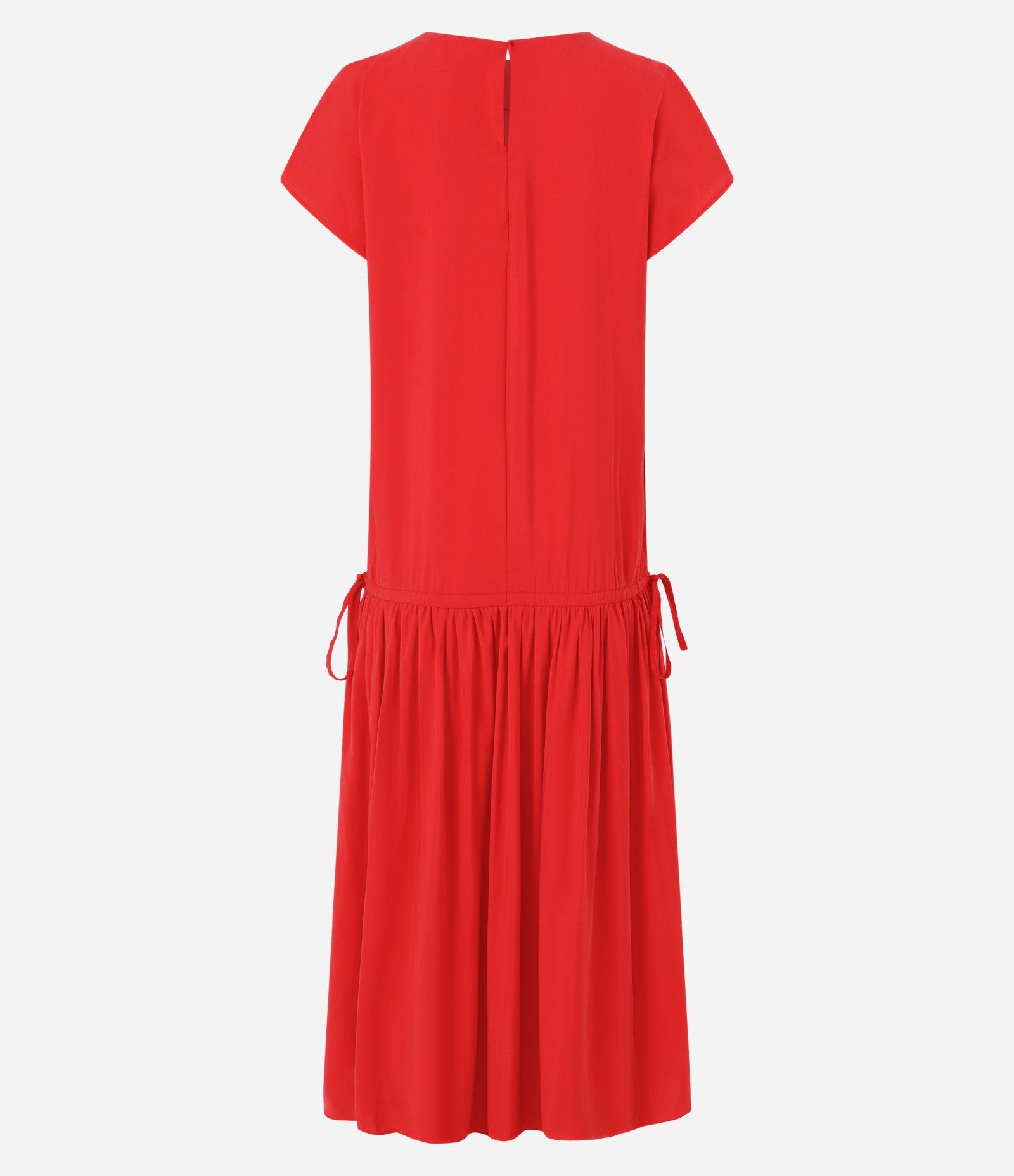 Vestido Longo em Viscose com Ajuste na Cintura Vermelho 2