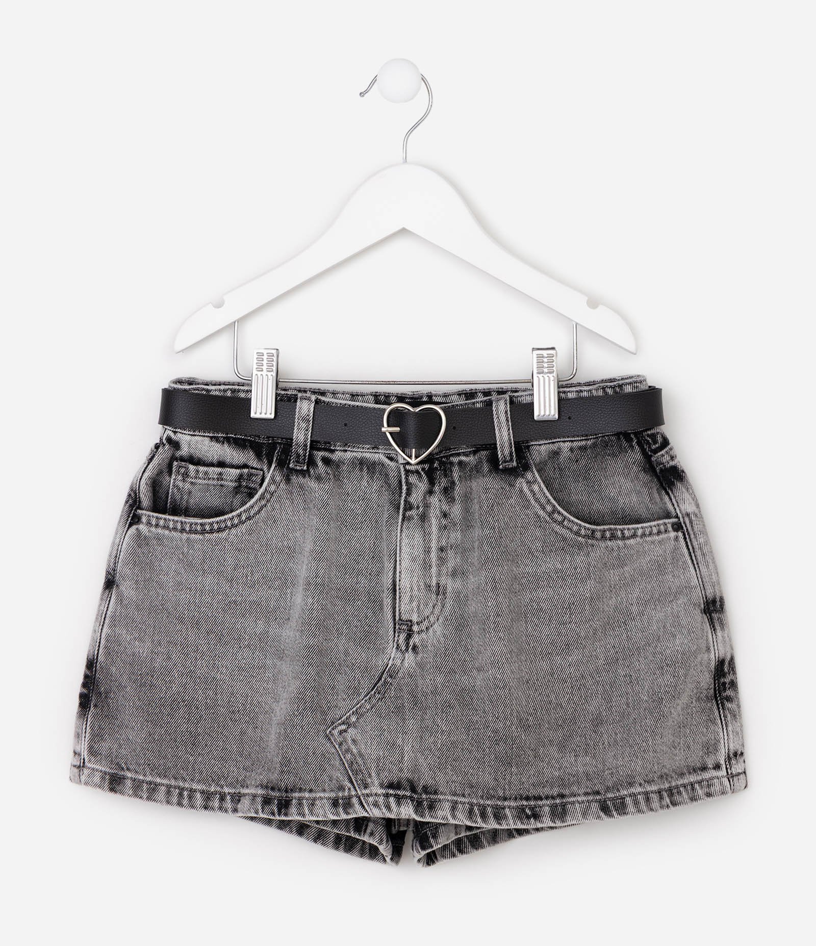 SaiIa Jeans Infantil Em Algodão com Cinto - Tam 5 a 16 Anos Cinza 3