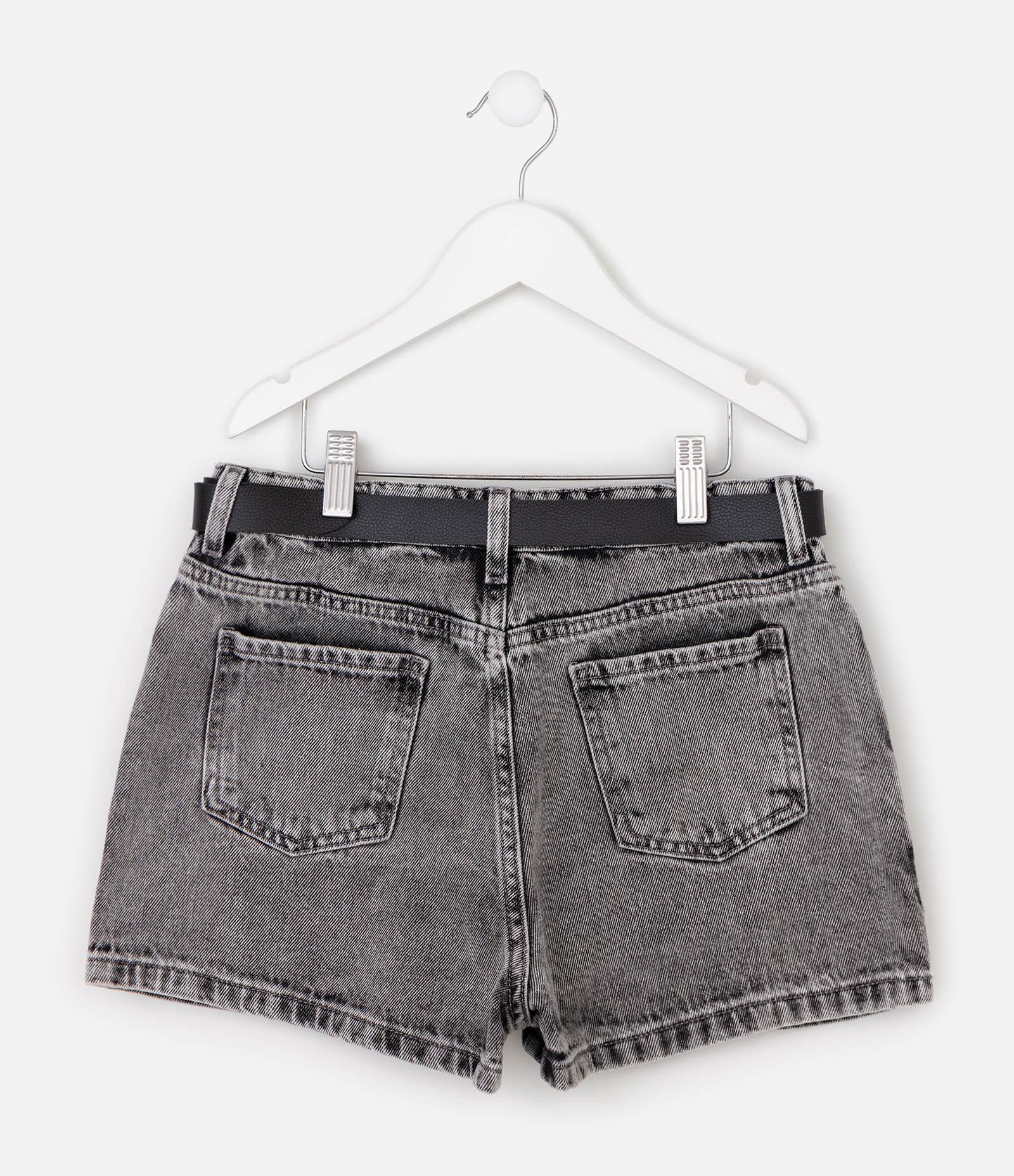 SaiIa Jeans Infantil Em Algodão com Cinto - Tam 5 a 16 Anos Cinza 4