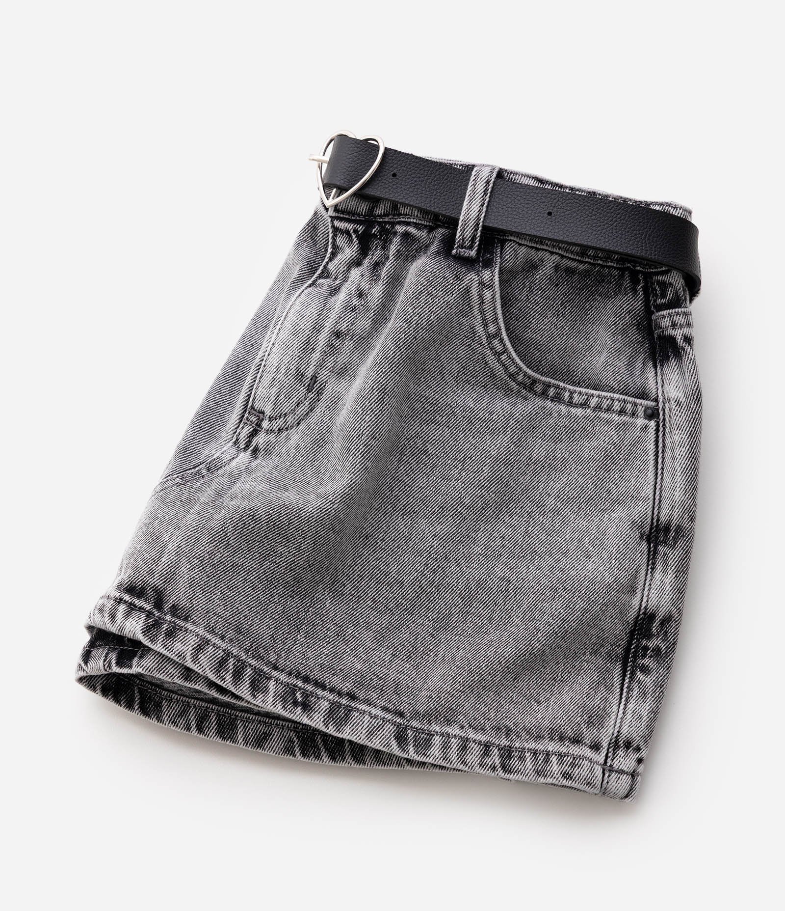 SaiIa Jeans Infantil Em Algodão com Cinto - Tam 5 a 16 Anos Cinza 5