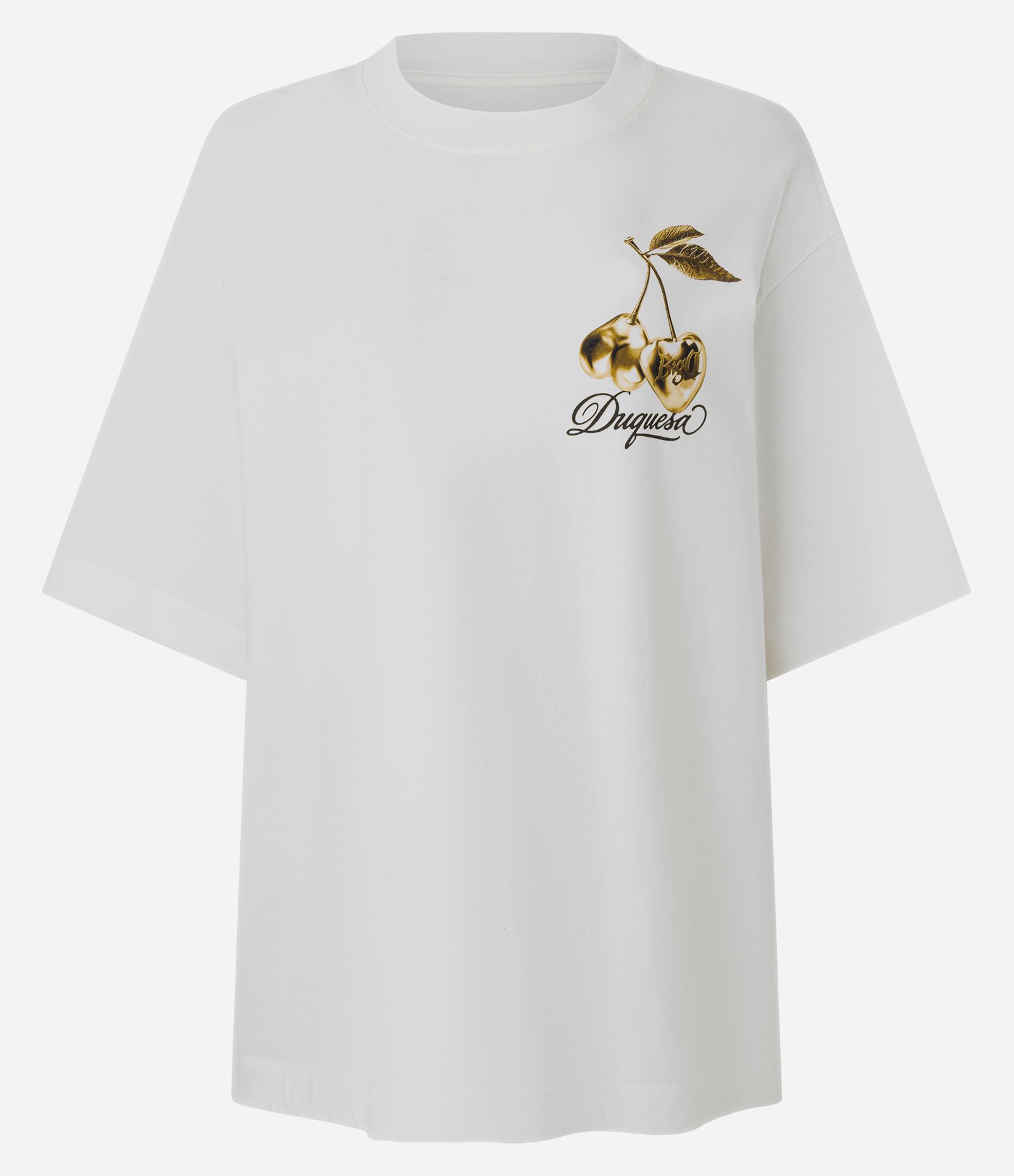 Camiseta Boxy em Algodão Estampa Duquesa Frente e Costas Branco 6