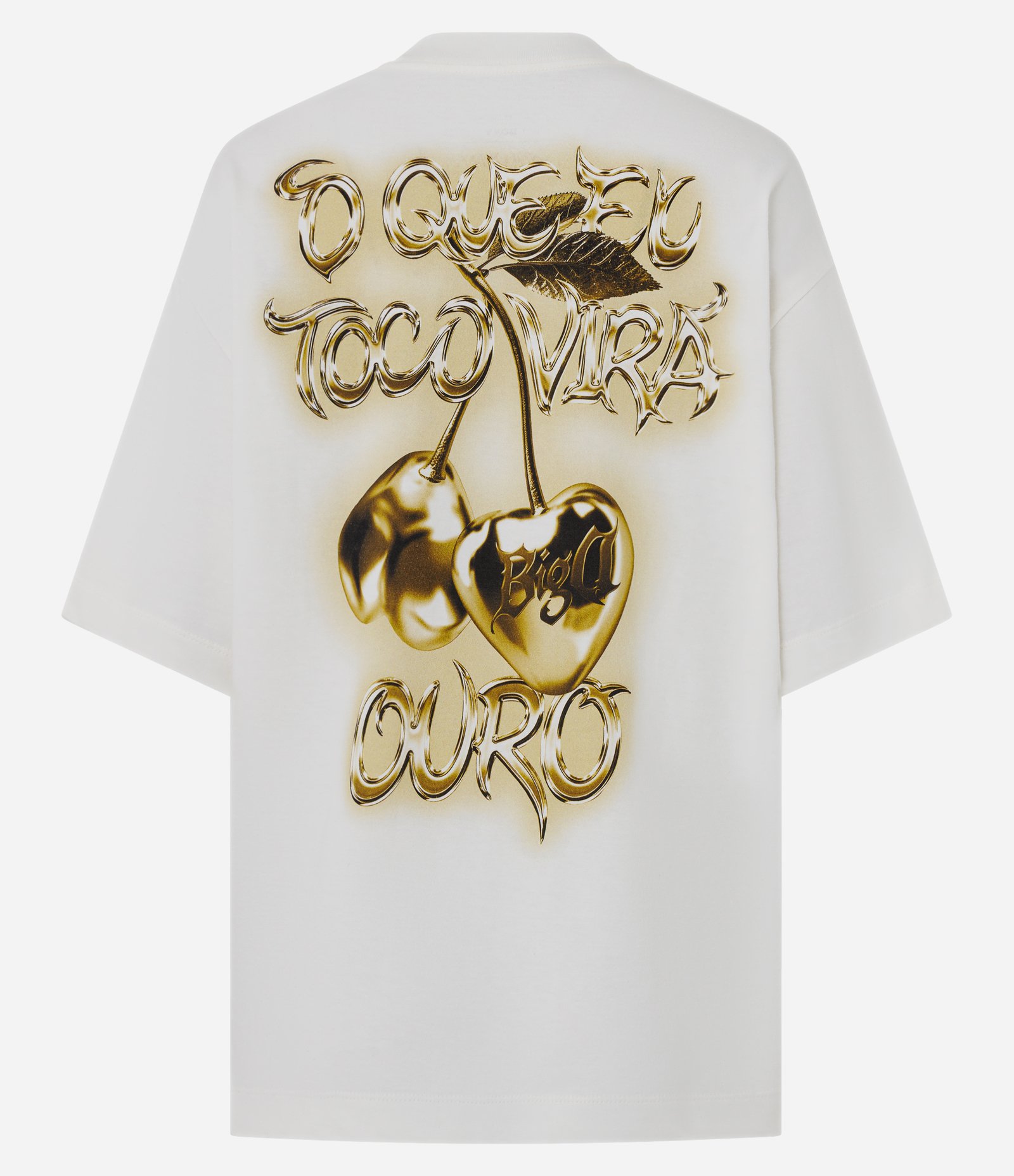 Camiseta Boxy em Algodão Estampa Duquesa Frente e Costas Branco 7