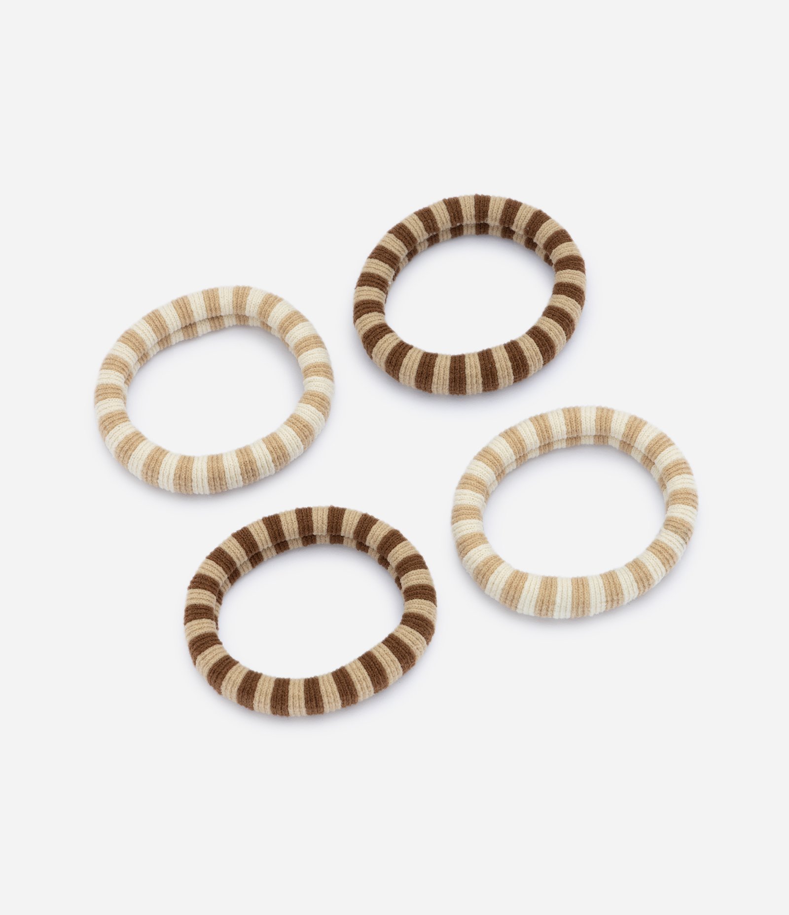 Kit com 04 Borrachinhas de Cabelo Listradas Texturizadas Multicores 1