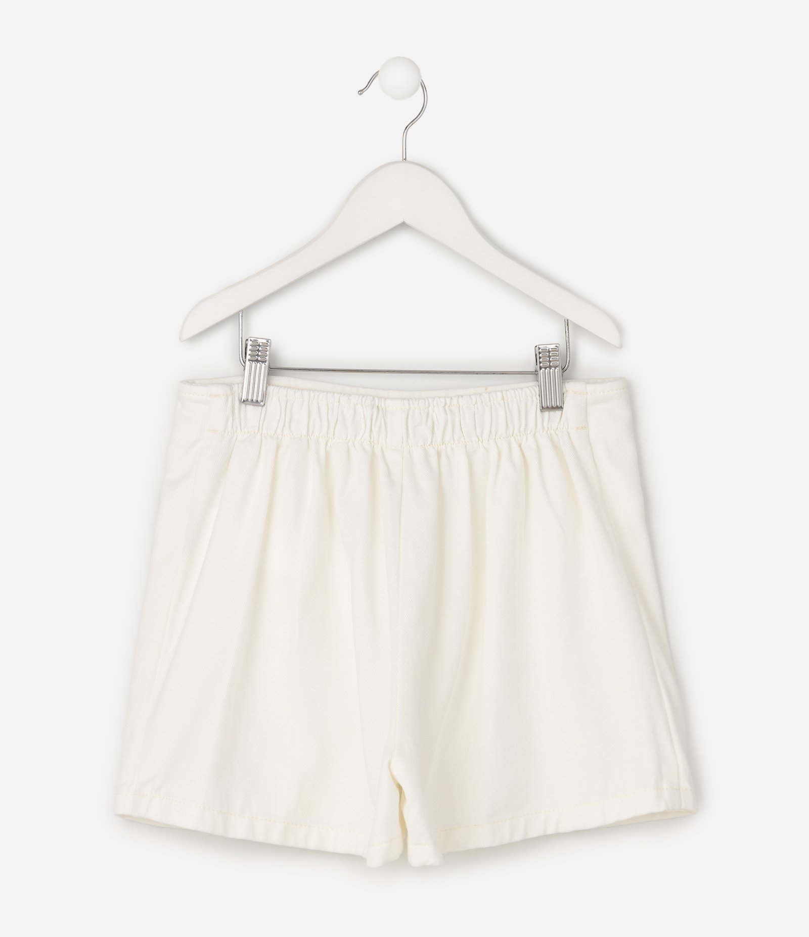 Short Saia Infantil com Aplicações Florais - Tam 5 a 16 Anos Bege 4