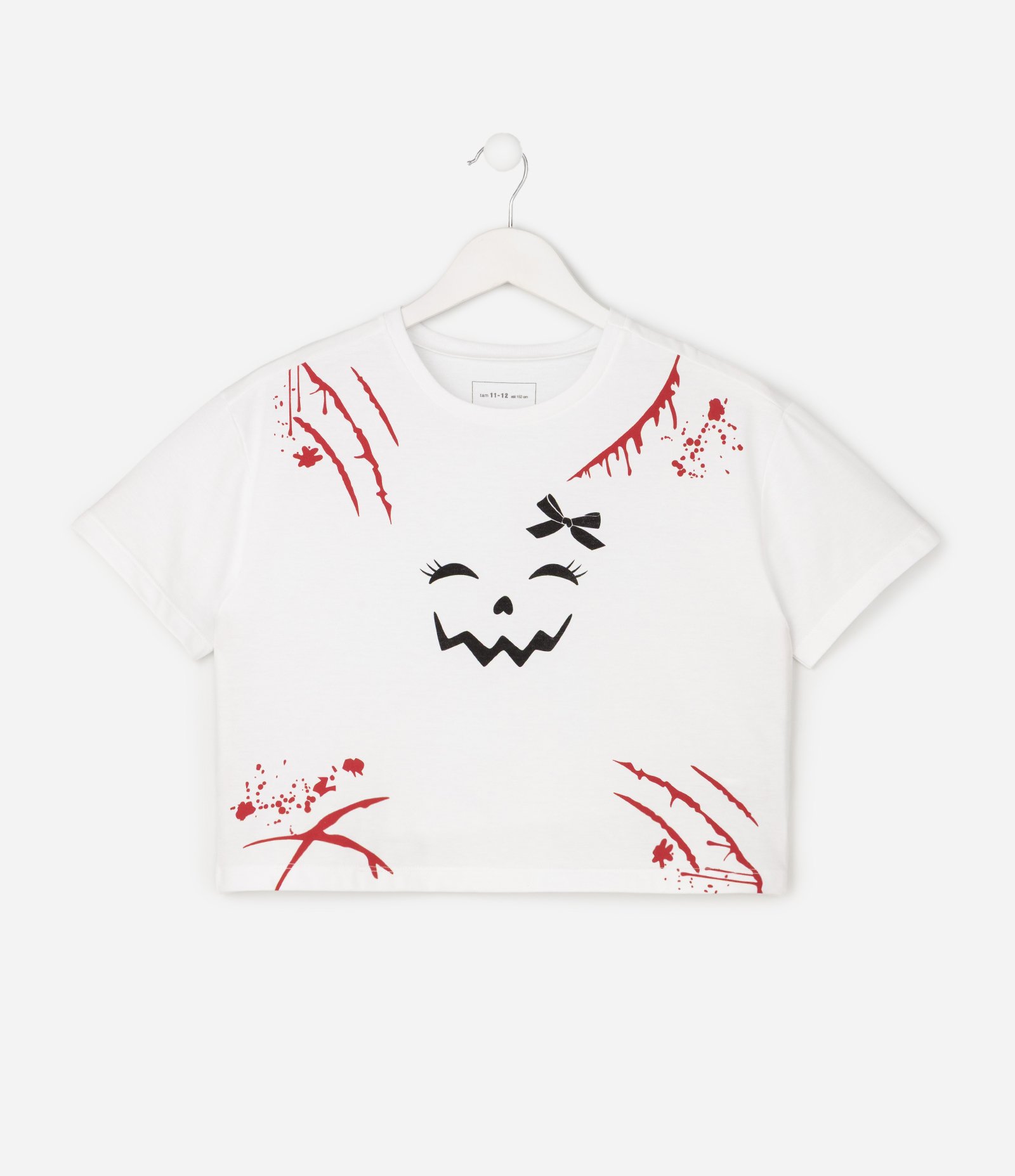Camiseta Infantil Em Algodão Estampa Halloween - Tam 5 a 16 Anos Bege 3
