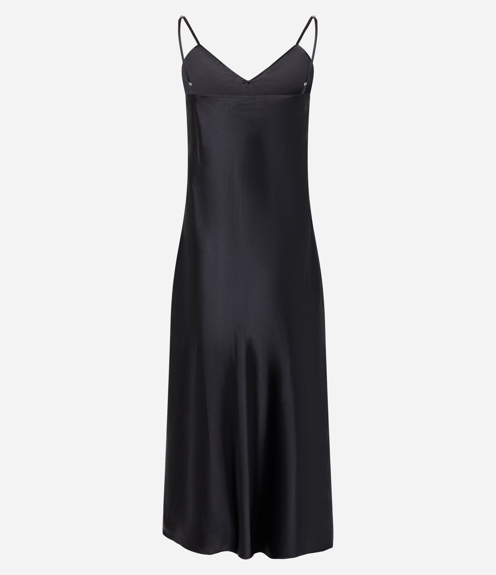 Vestido Slip Acetinado com Alças Finas Preto 2