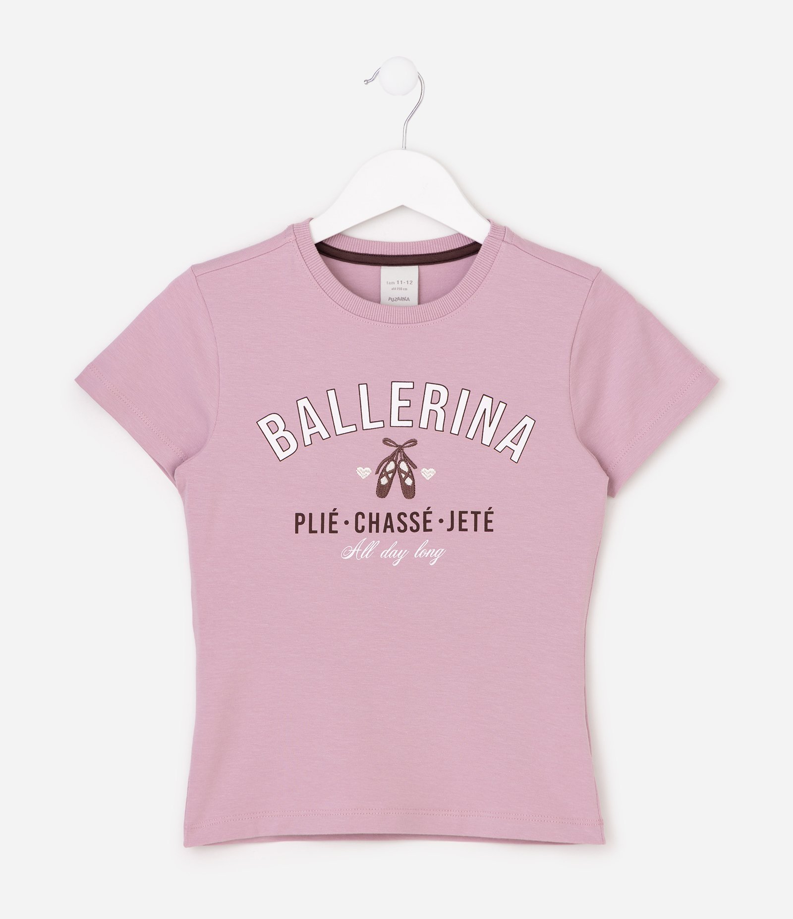 Camiseta Infantil Em Cotton Lettering Ballerina - Tam 5 a 16 Anos Rosa 7
