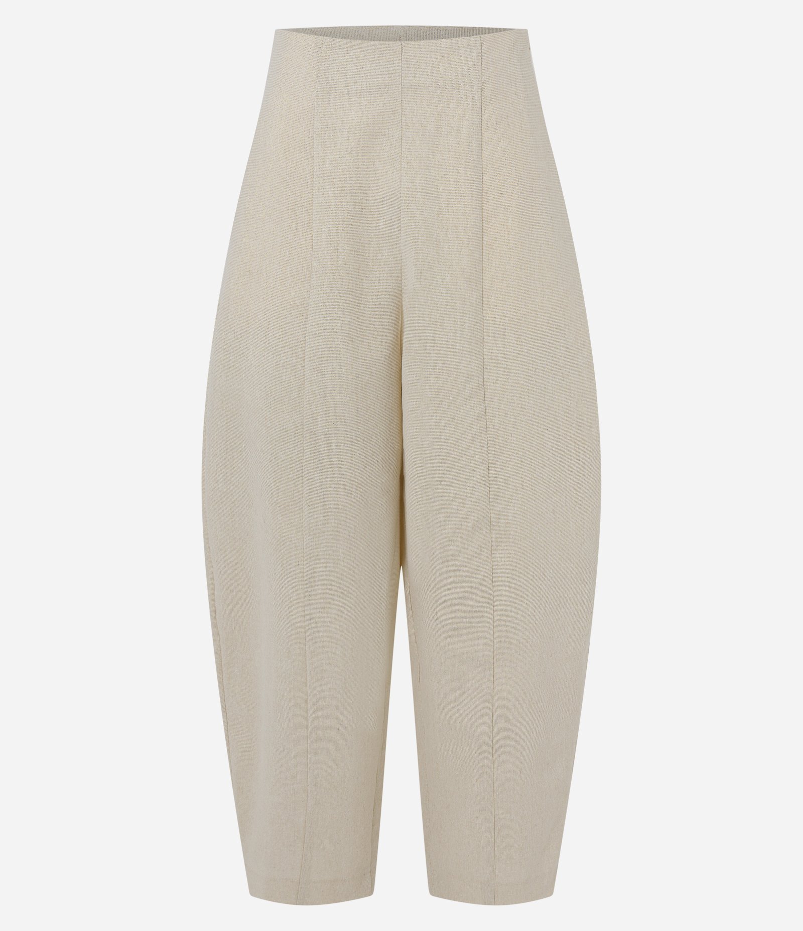 Calça Barrel em Flamê com Brilho Bege 1