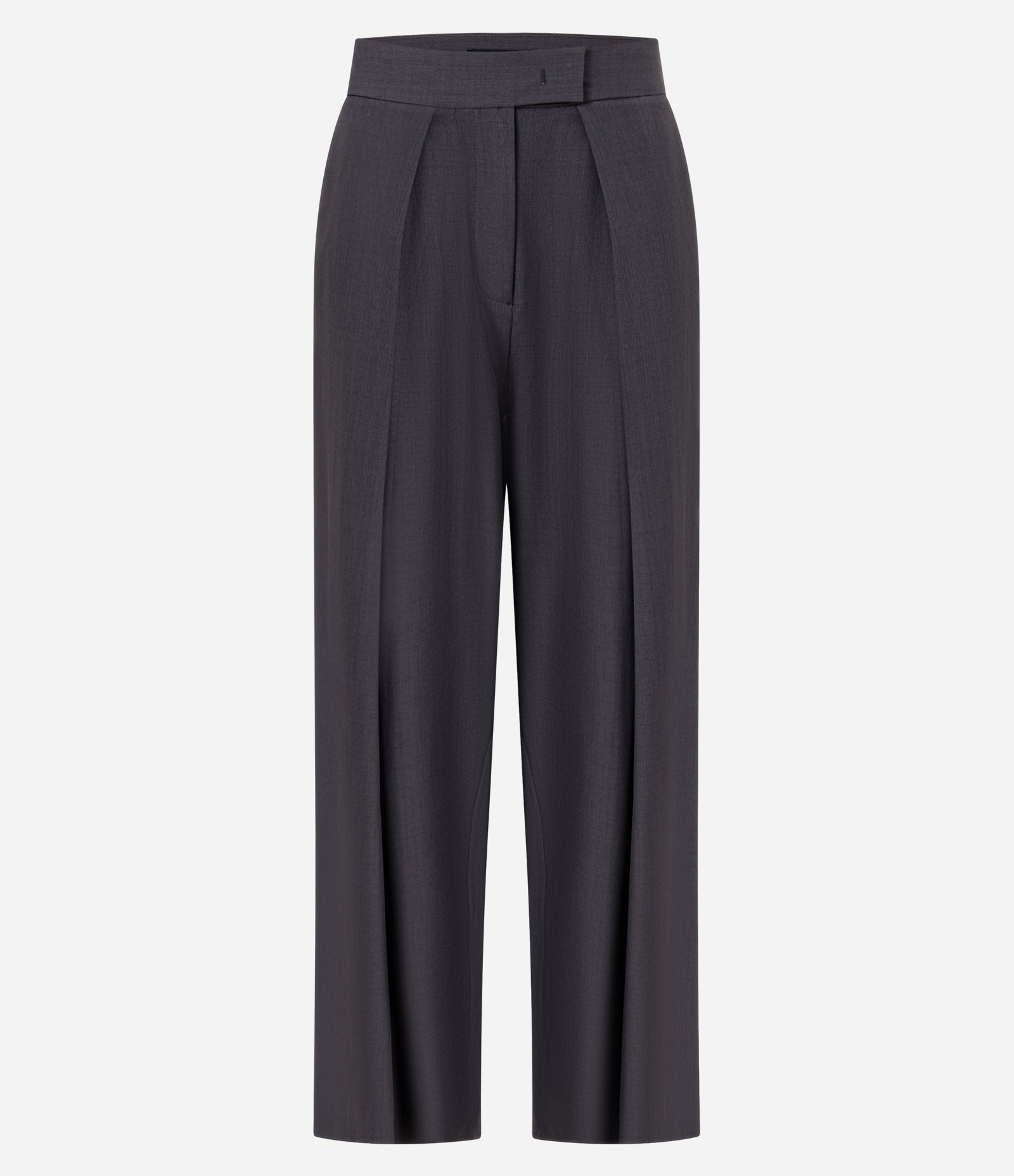 Calça Wide Leg Alfaiatada com Pregas Frontais Cinza 5