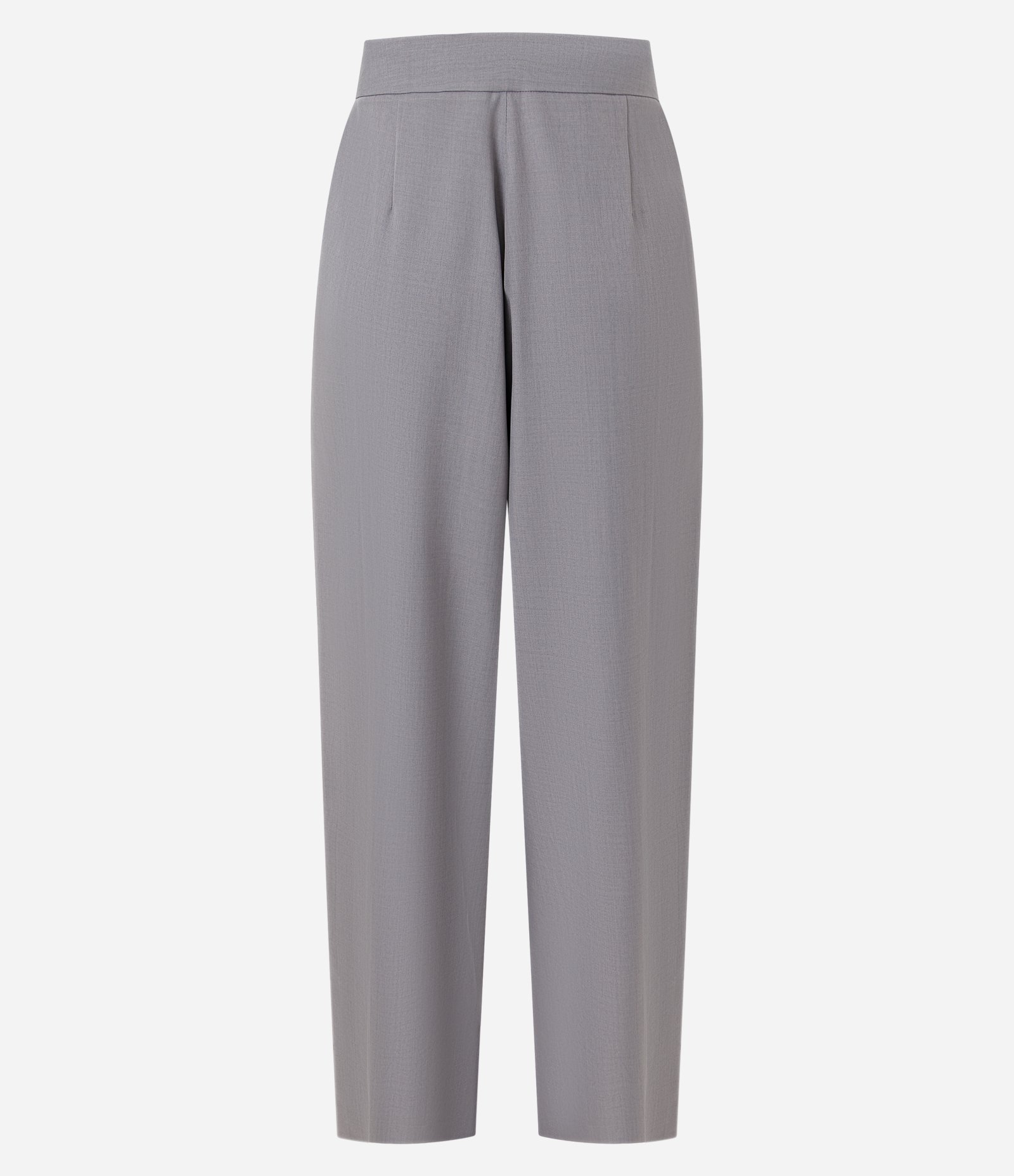 Calça Wide Leg Alfaiatada com Pregas Frontais Cinza Claro 6