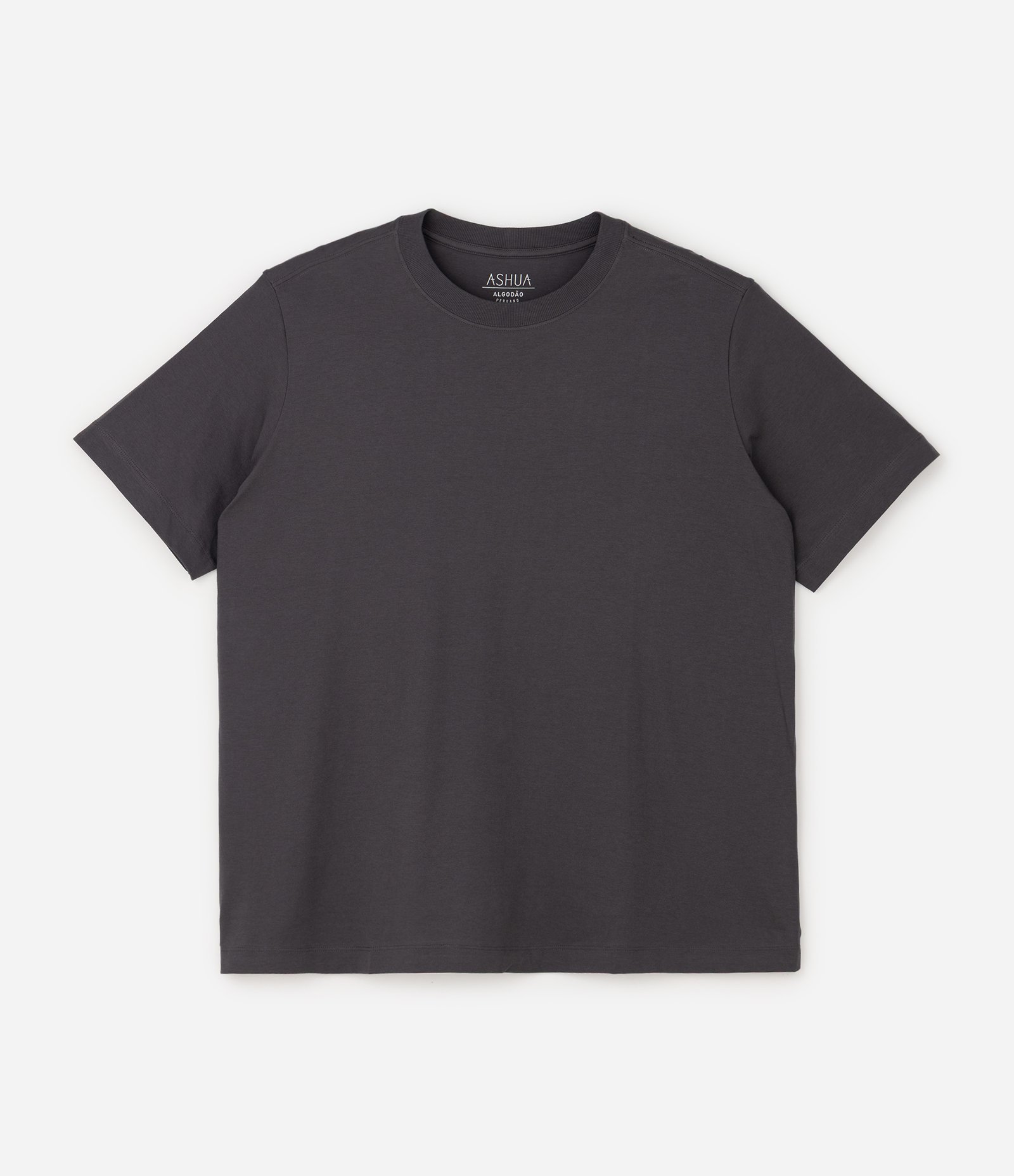 Camiseta Básica em Algodão Peruano Curve & Plus Size Cinza 5