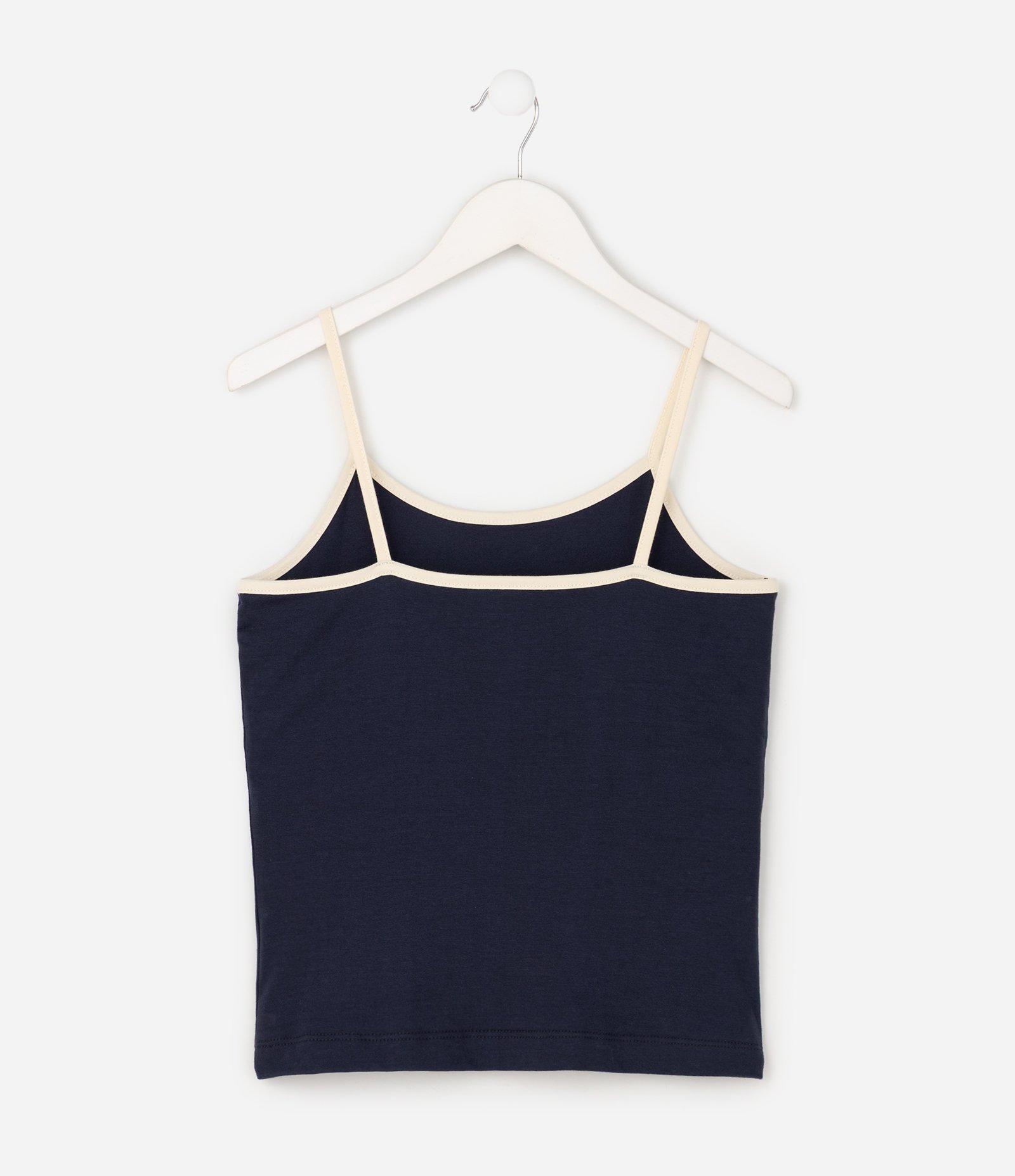 Blusa Infantil em Algodão com Alcinha e Detalhe Contrastante - Tam 5 a 16 anos Azul 2