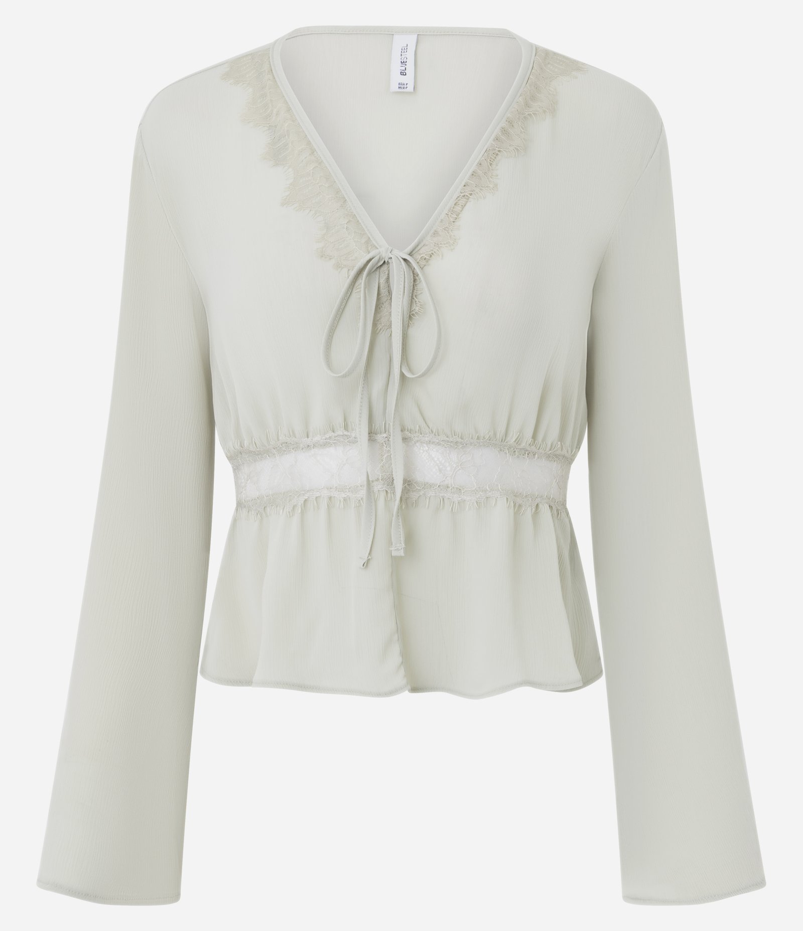 Blusa com Renda e Amarração Off White 5