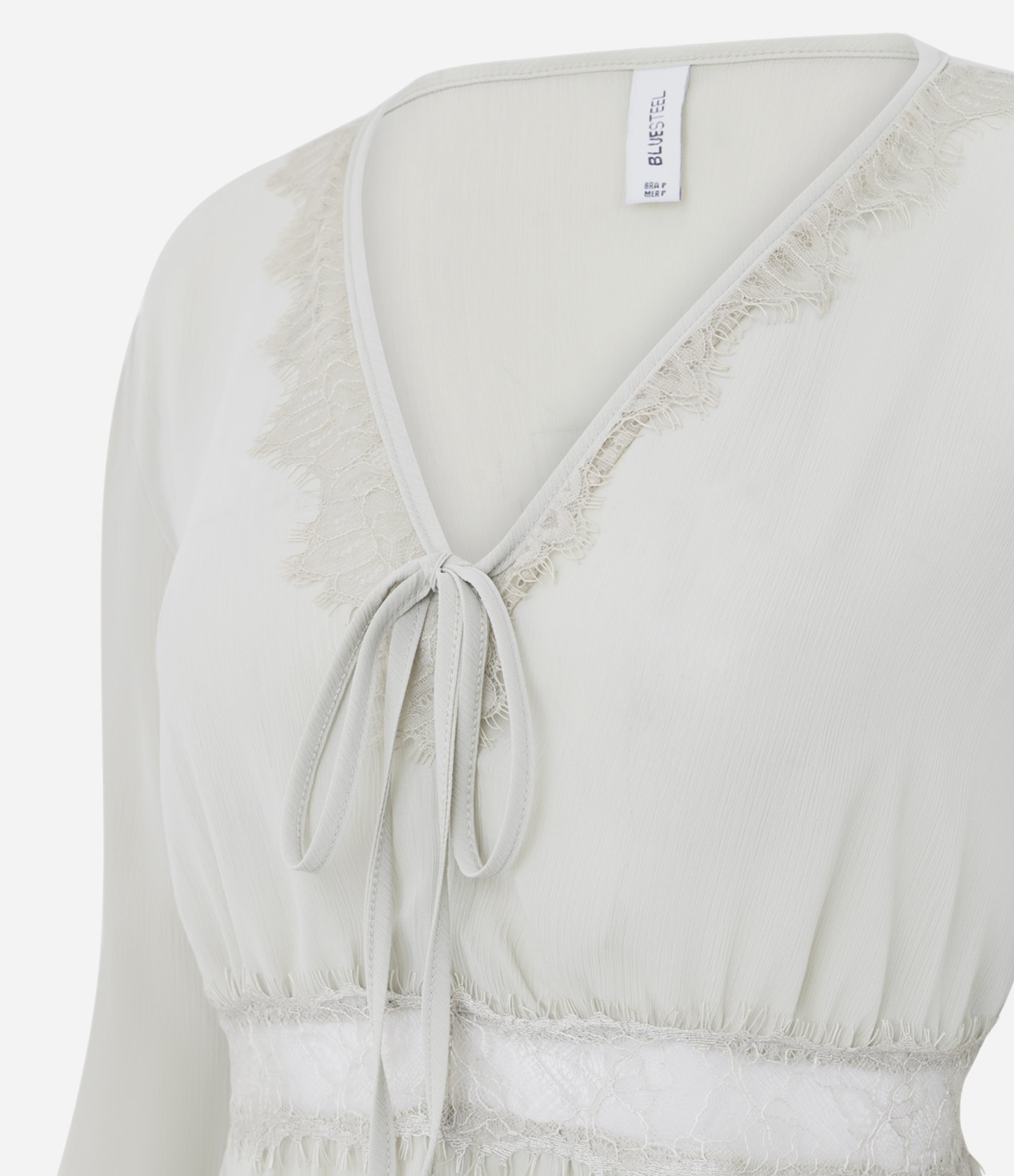 Blusa com Renda e Amarração Off White 6