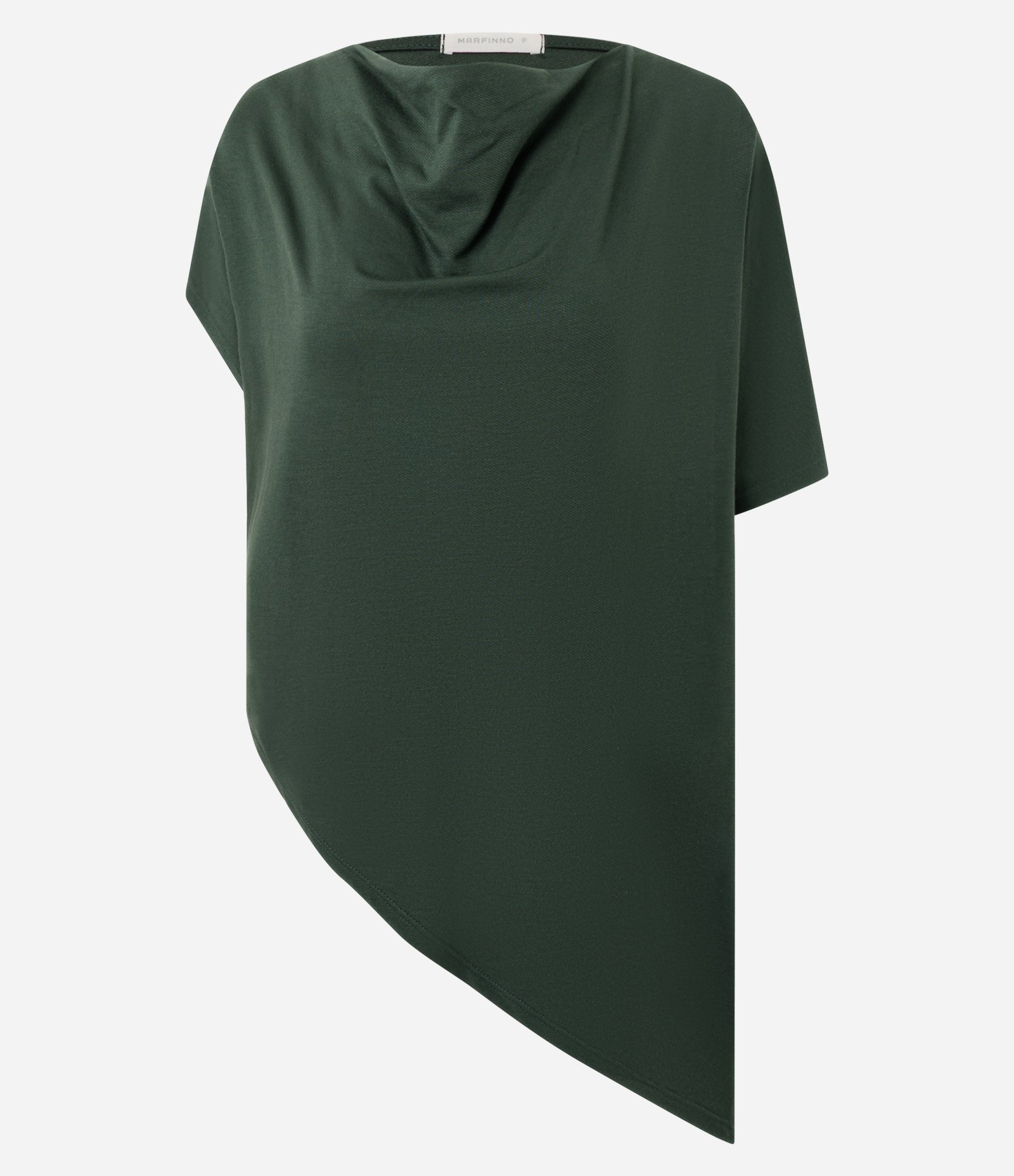 Blusa Assimétrica com Efeito Drapeado no Decote Verde 1