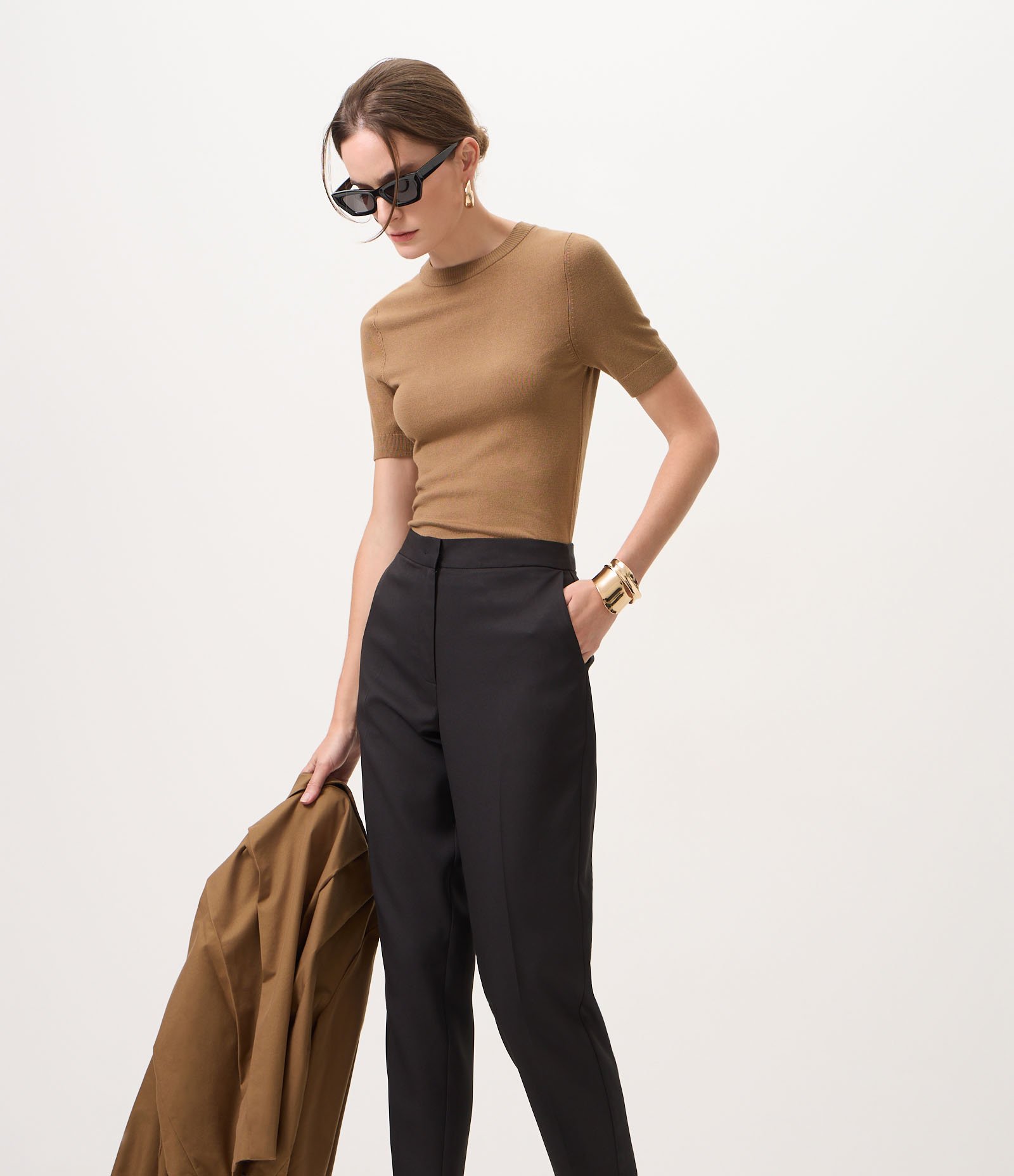 Calça Cenoura com Cós Alfaiatado Preto 2